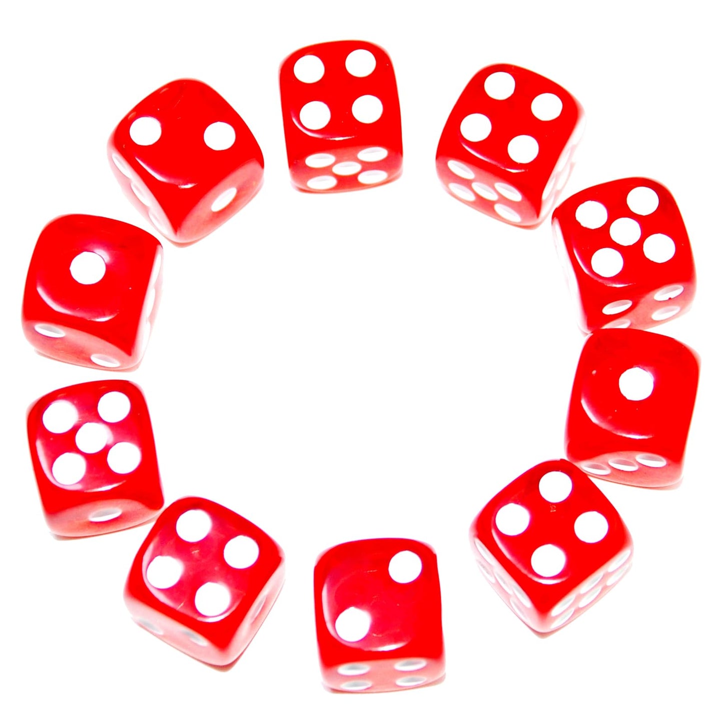 SmartDealsPro 10-Pack D6 Dice 16mm Red Translucent – DND MTG RPG Tabletop