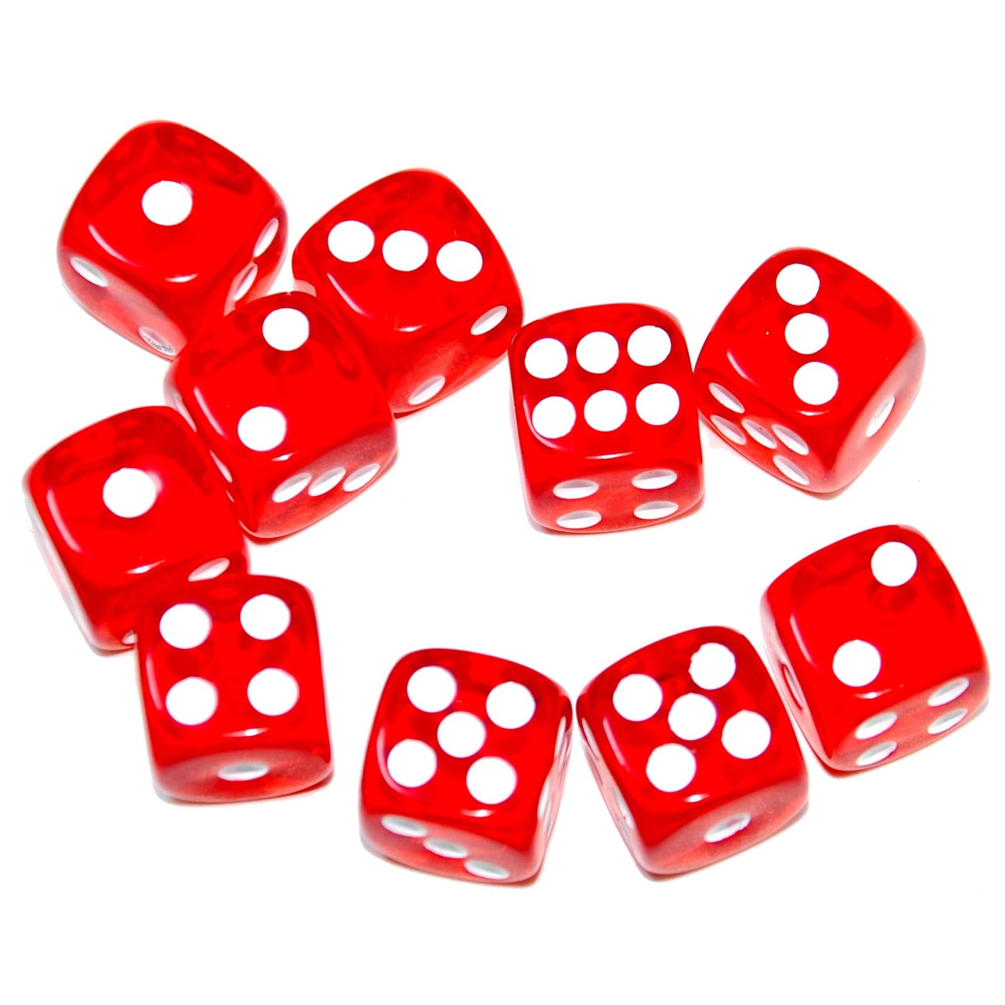 SmartDealsPro 10-Pack D6 Dice 16mm Red Translucent – DND MTG RPG Tabletop