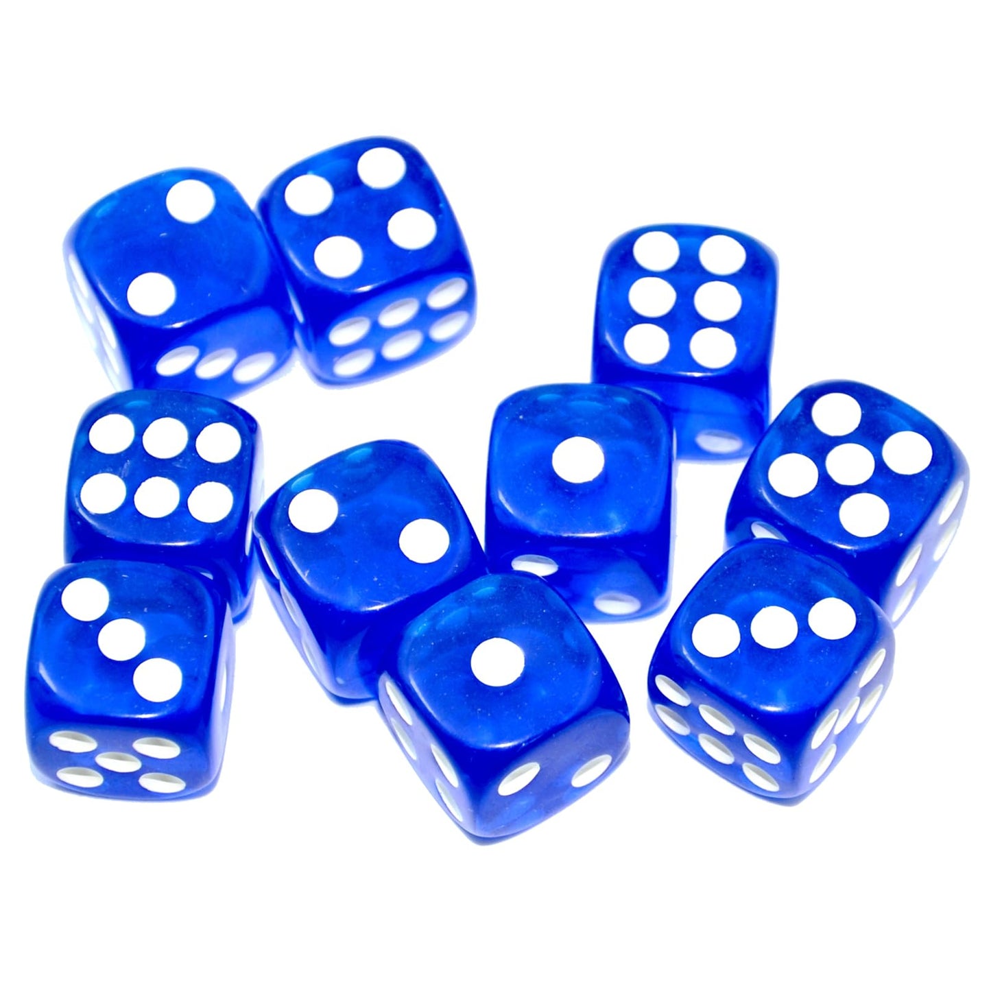 SmartDealsPro 10-Pack D6 Dice – 16mm Blue Translucent | DND RPG MTG