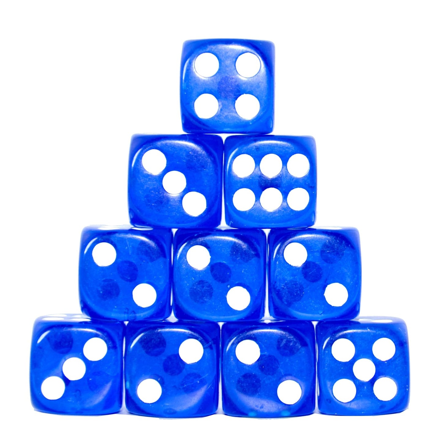 SmartDealsPro 10-Pack D6 Dice – 16mm Blue Translucent | DND RPG MTG
