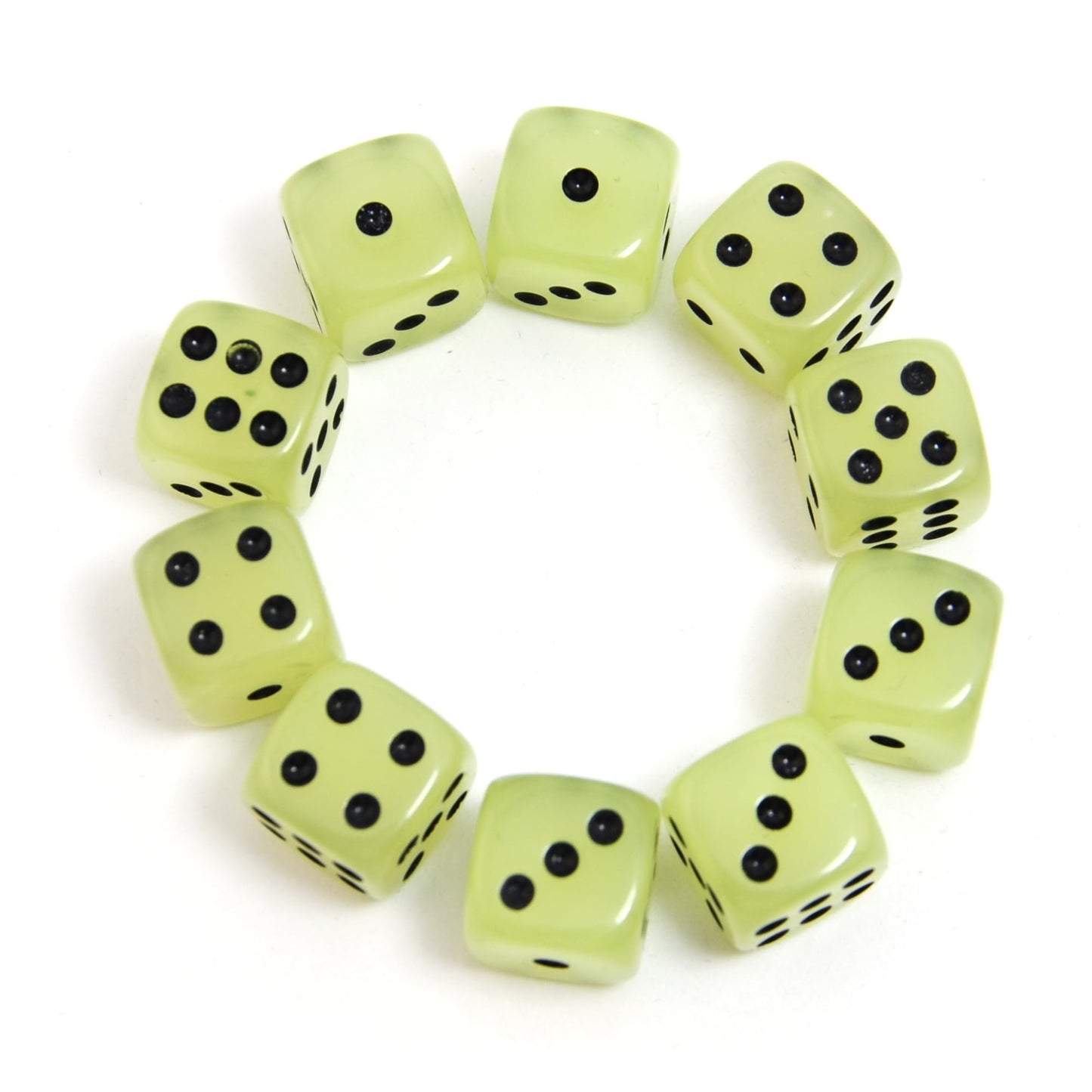 Smartdealspro 10-Pack D6 Glow in the Dark Dice for DND MTG RPG & Math | 16mm