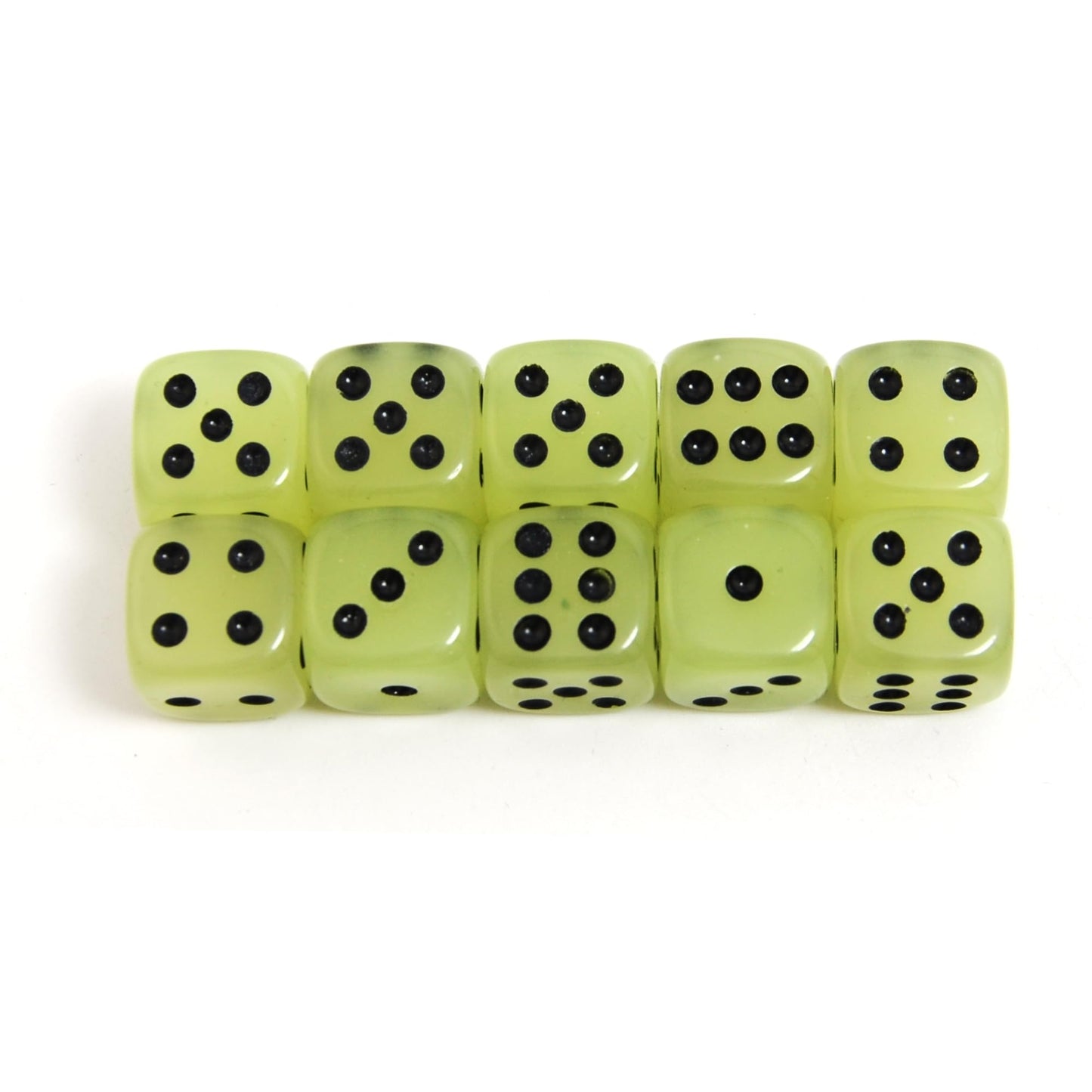Smartdealspro 10-Pack D6 Glow in the Dark Dice for DND MTG RPG & Math | 16mm