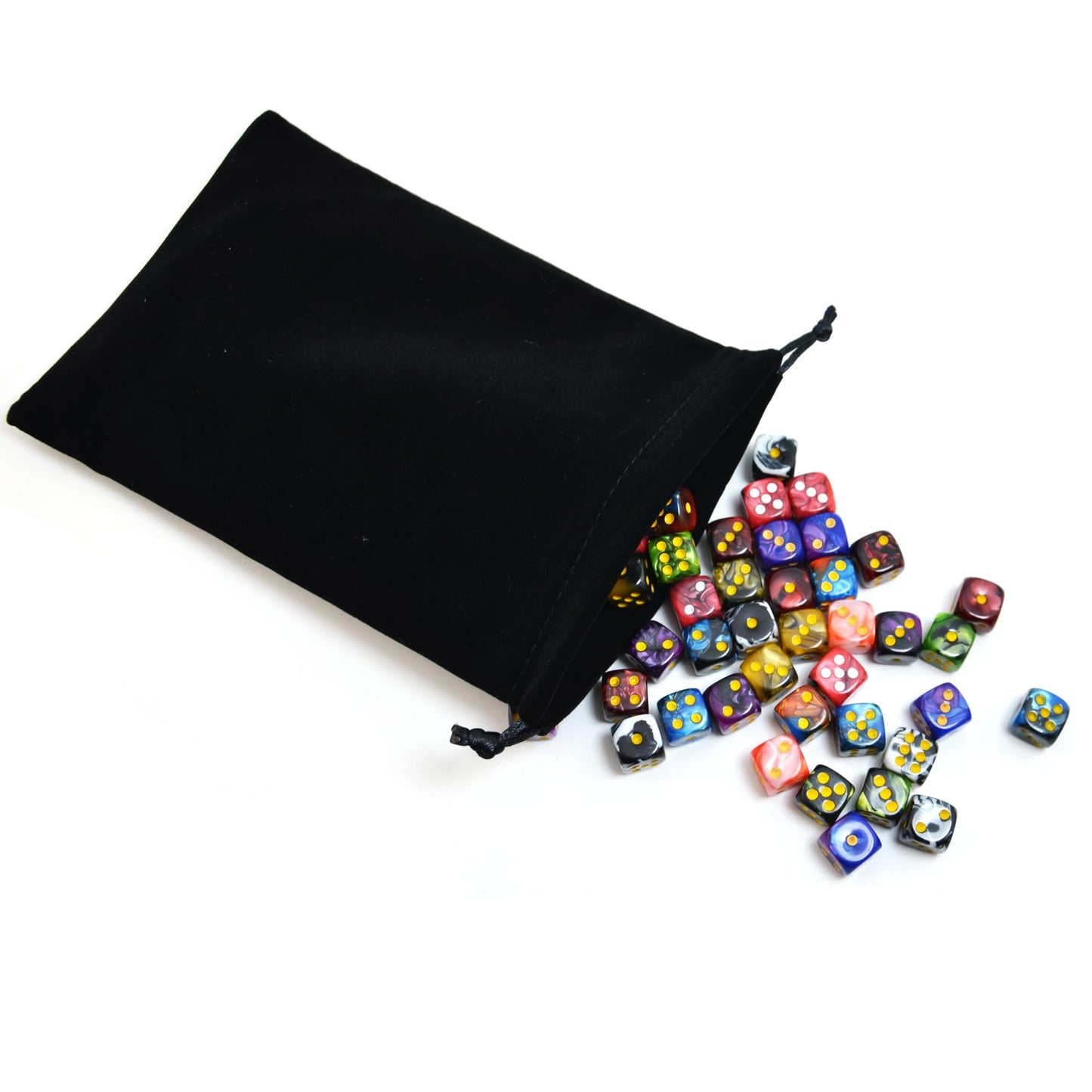 Smartdealspro 100-Pack 12mm Two-Color Round D6 Dice with Free Pouch for Tenzi Yahtzee Bunco