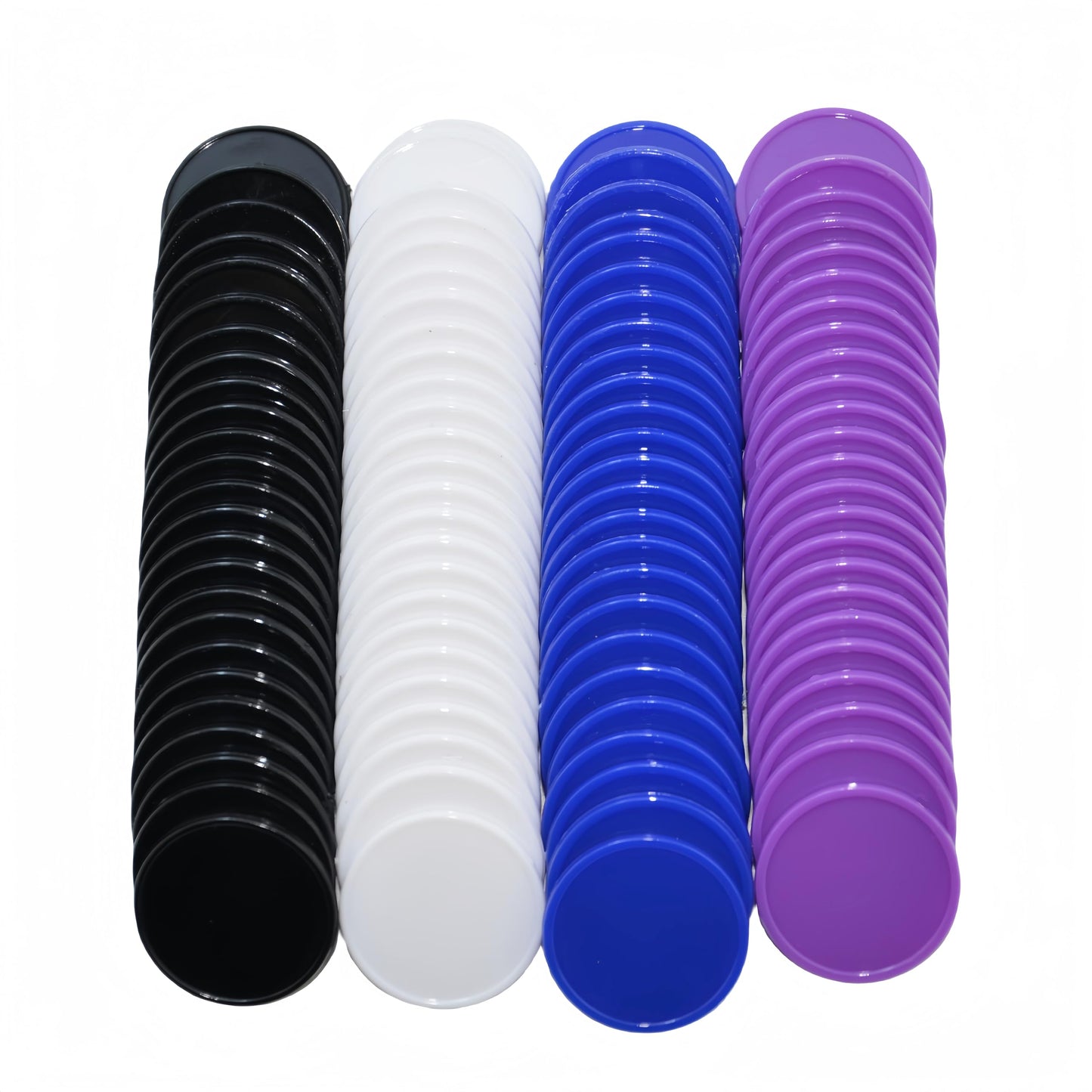 Smartdealspro 100x 1-Inch Opaque Learning Counters with Storage Box – 4 Color Set (Black White Blue Purple)