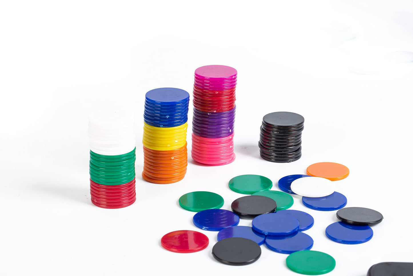 Smartdealspro 300pcs 1-Inch Multi-Color Learning Counters – Opaque Plastic Game Tokens (No Edge)