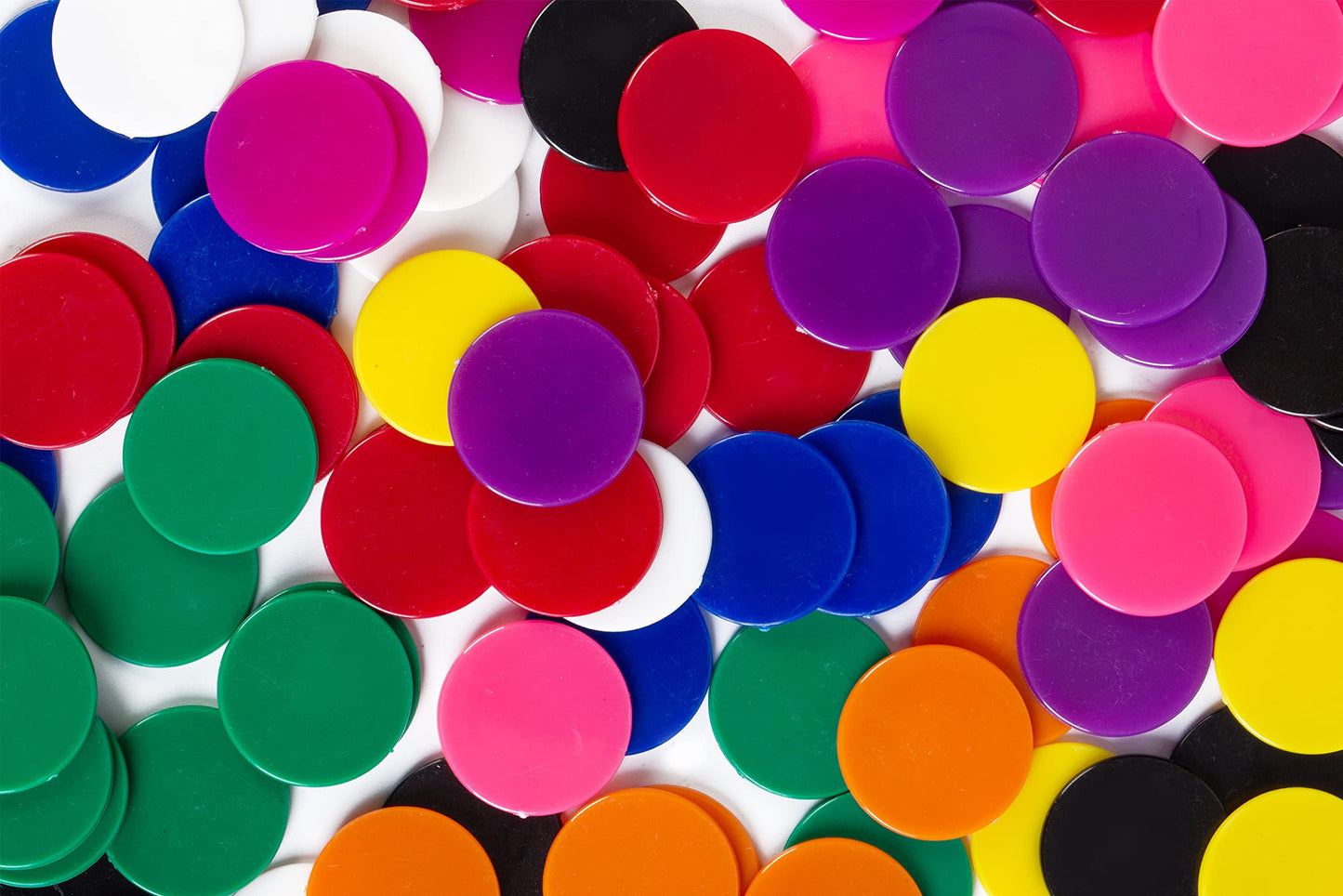 Smartdealspro 300pcs 1-Inch Multi-Color Learning Counters – Opaque Plastic Game Tokens (No Edge)