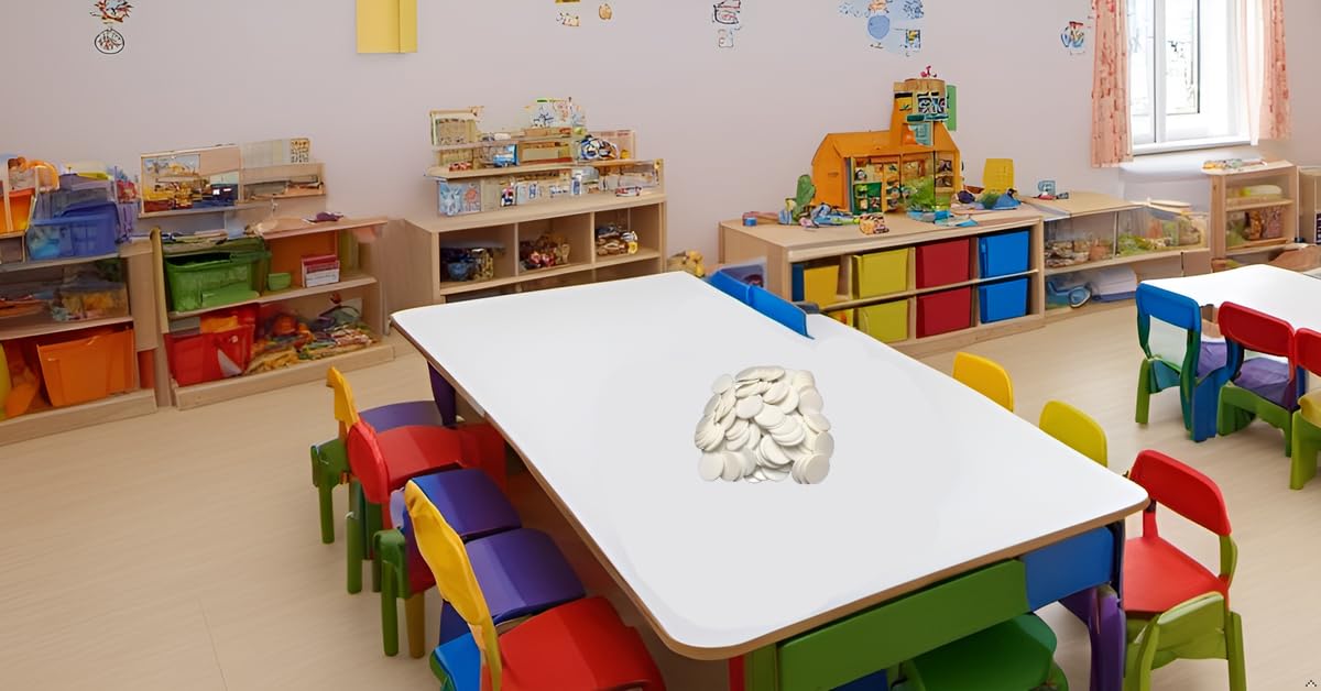 SmartDealsPro 100-Piece 1-Inch White Learning Counters with Storage Box