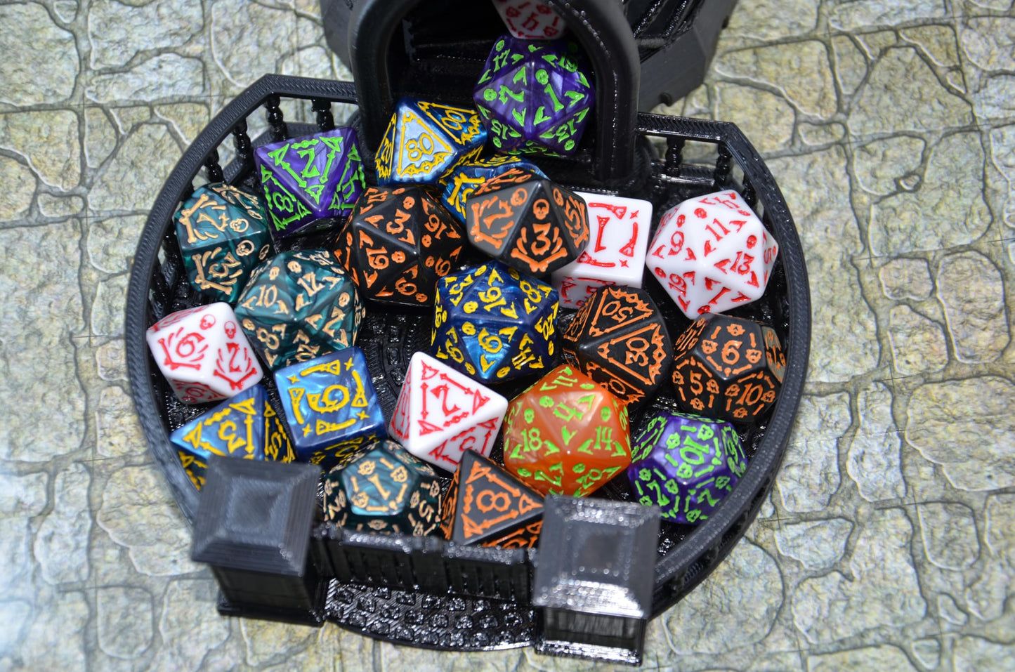 Smartdealspro Double-Colors Polyhedral Dice Sets with Pouches | D&D RPG MTG