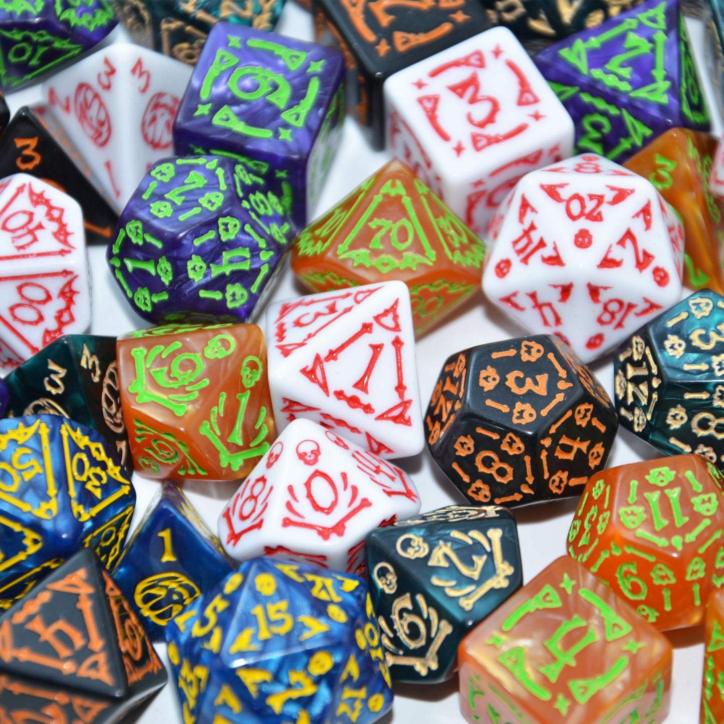 Smartdealspro Double-Colors Polyhedral Dice Sets with Pouches | D&D RPG MTG