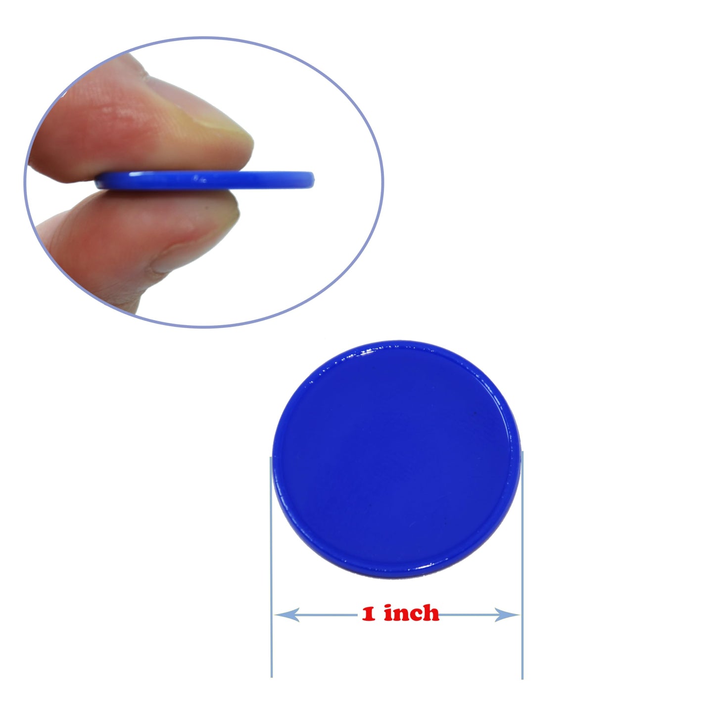 Smartdealspro 100 Pcs Opaque Counting Counters (25mm) Blue with Storage Box