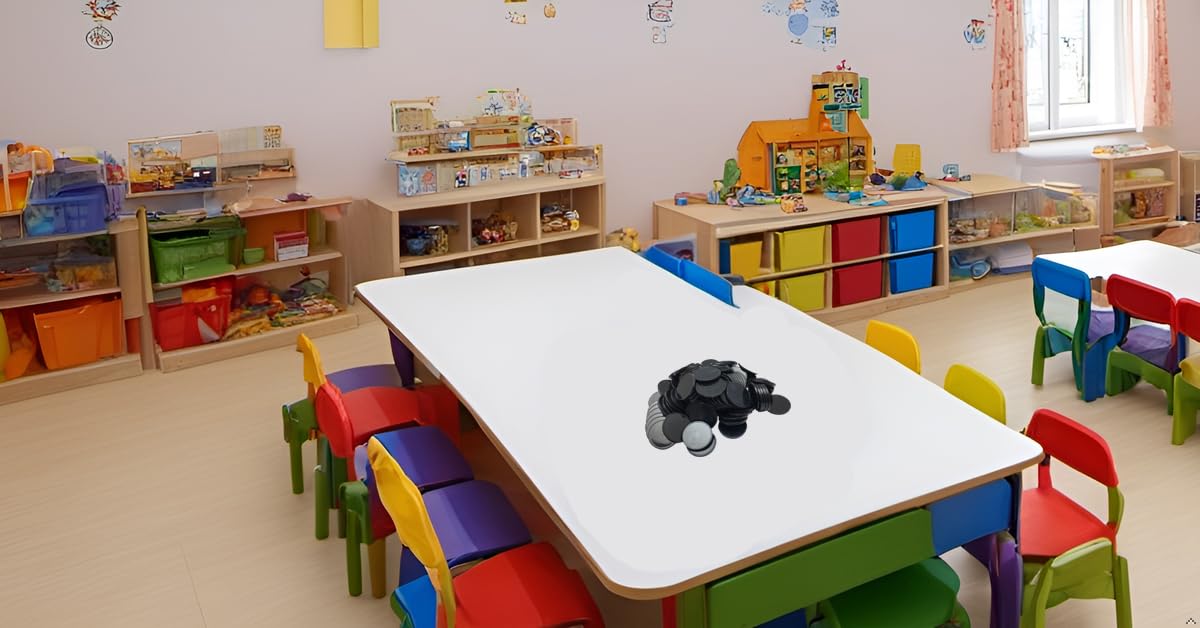 Smartdealspro 100 Count 25mm Opaque Plastic Learning Counters – Black