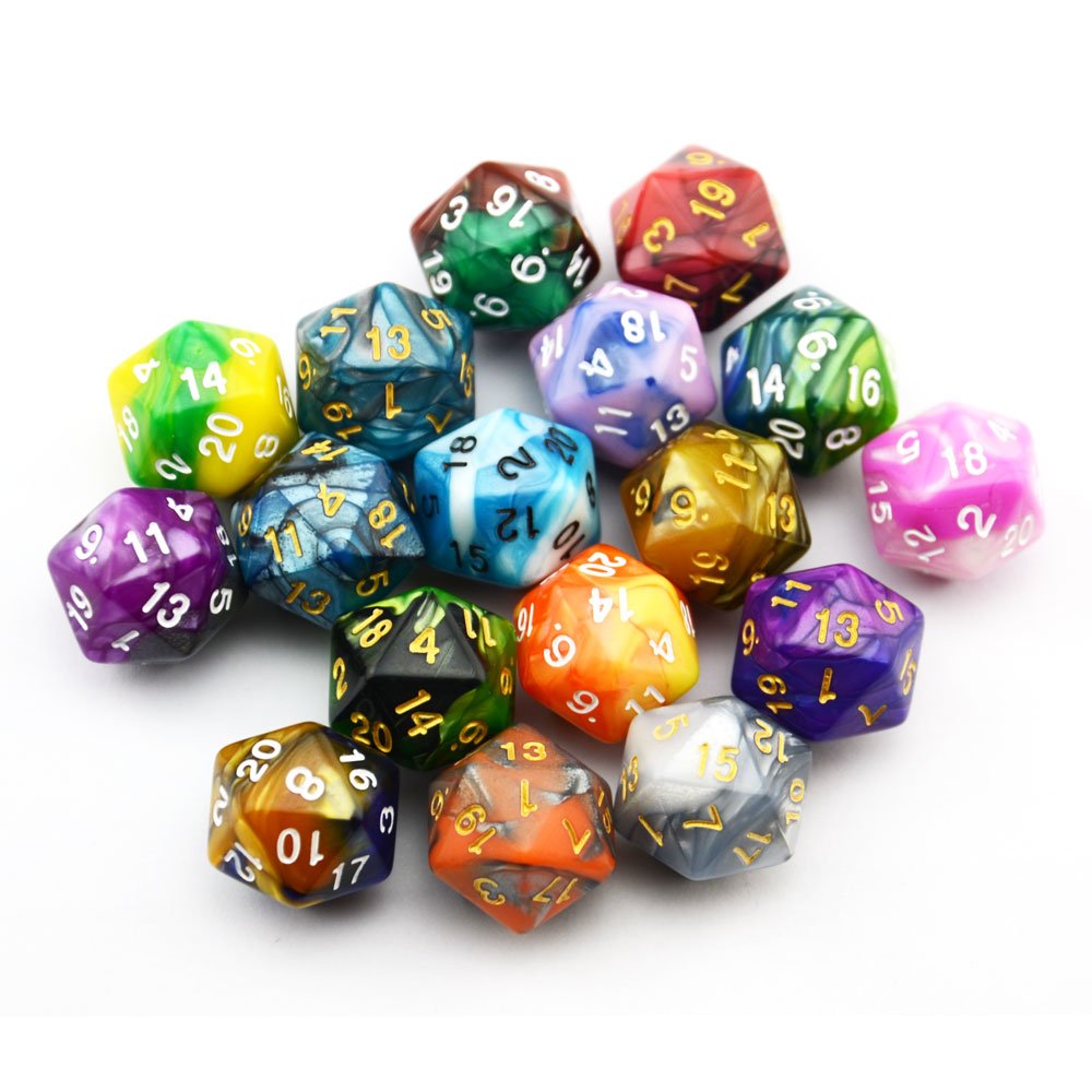 Smartdealspro 10-Pack D20 Dice – Double-Color Polyhedral for DND RPG MTG