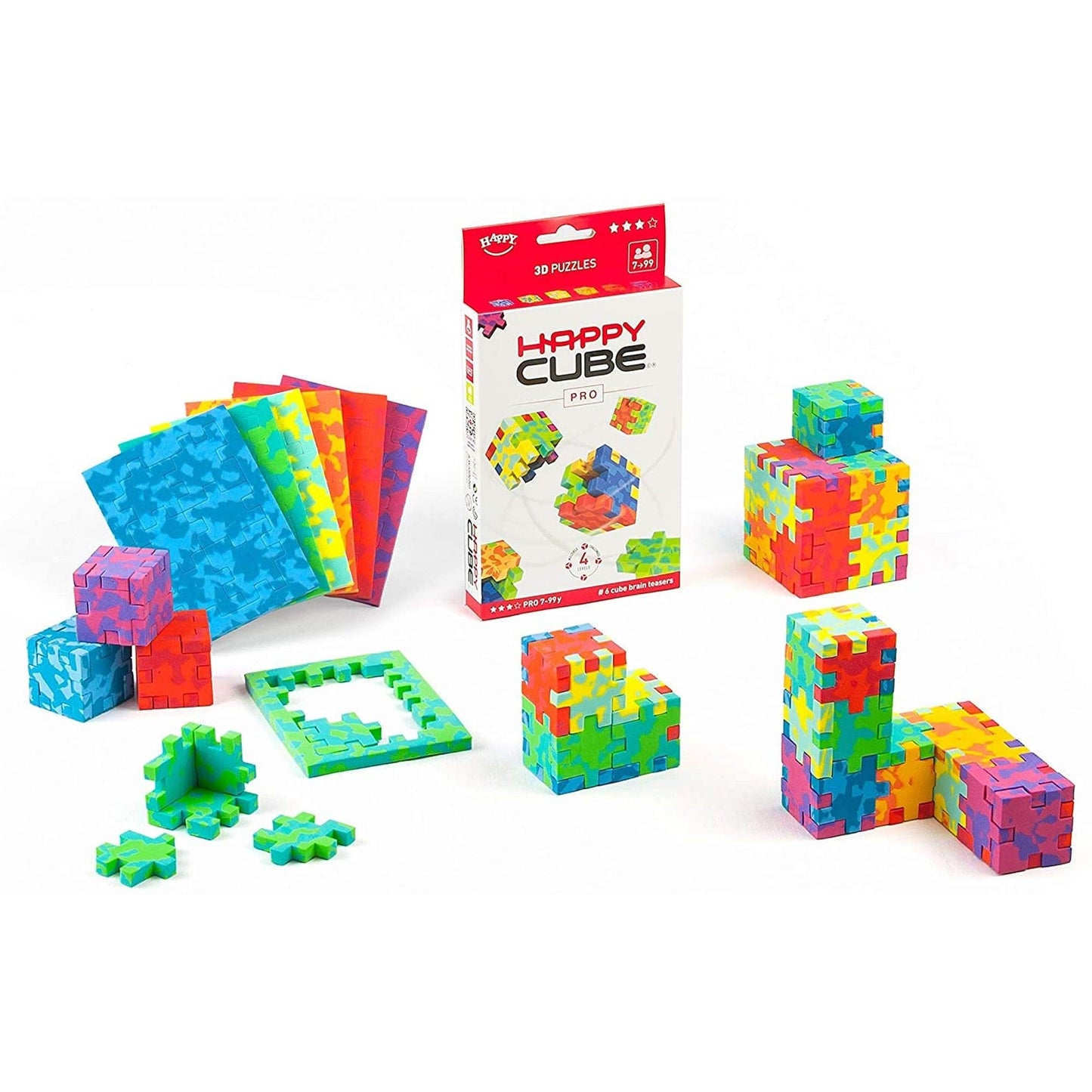 SmartGames Happy Cube Pro — 3D Puzzle for Ages 7+, Six Difficulty Levels