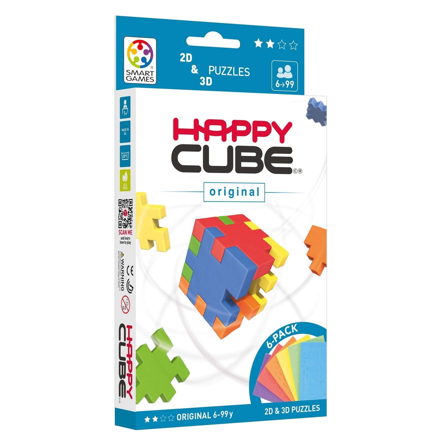 SmartGames Happy HCO300 Original Cardboard Box 3D Puzzle – Pack of 6