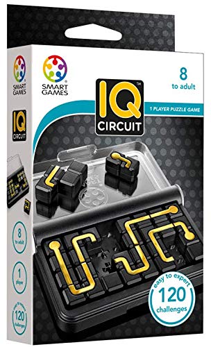 SmartGames IQ Circuit Portable Travel Game – 120 Challenges for Ages 8–Adult | Brain-Teasing Logic Puzzle