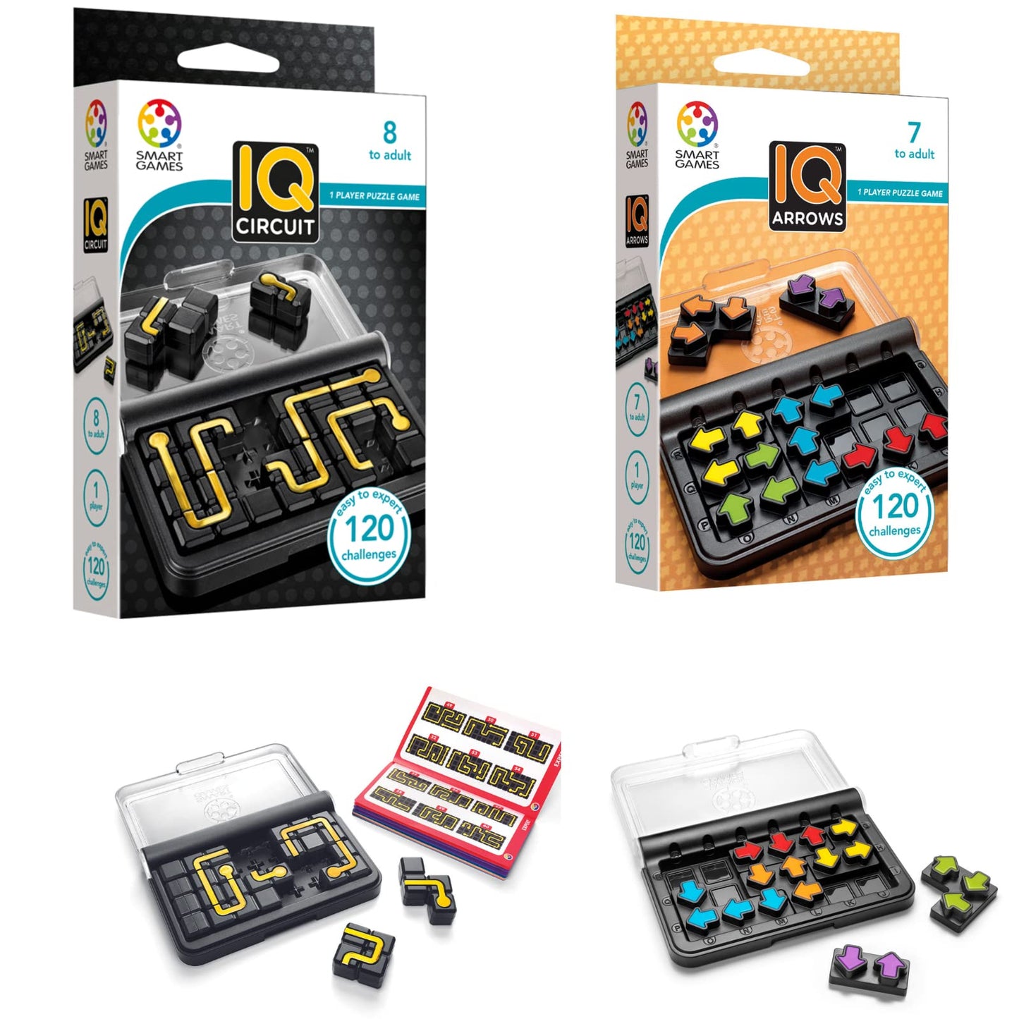SmartGames IQ Bundles Circuit Series – Solo Puzzles for Ages 7–Adult | SmartGames