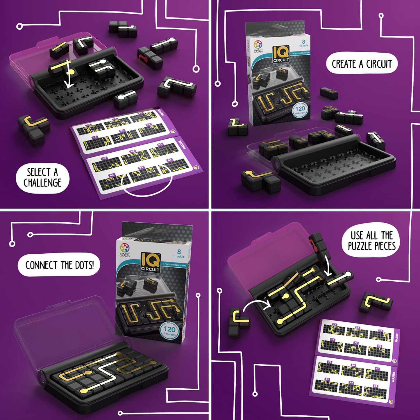 SmartGames IQ Bundles Circuit Series – Solo Puzzles for Ages 7–Adult | SmartGames