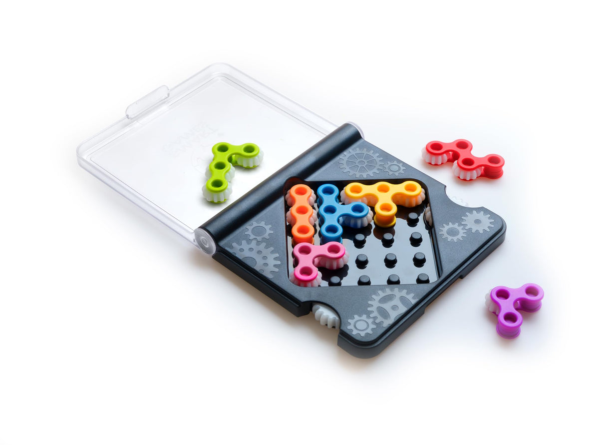 SmartGames IQ Gears Travel-Friendly Logic Puzzle – 120 Challenges for Ages 7 to Adult