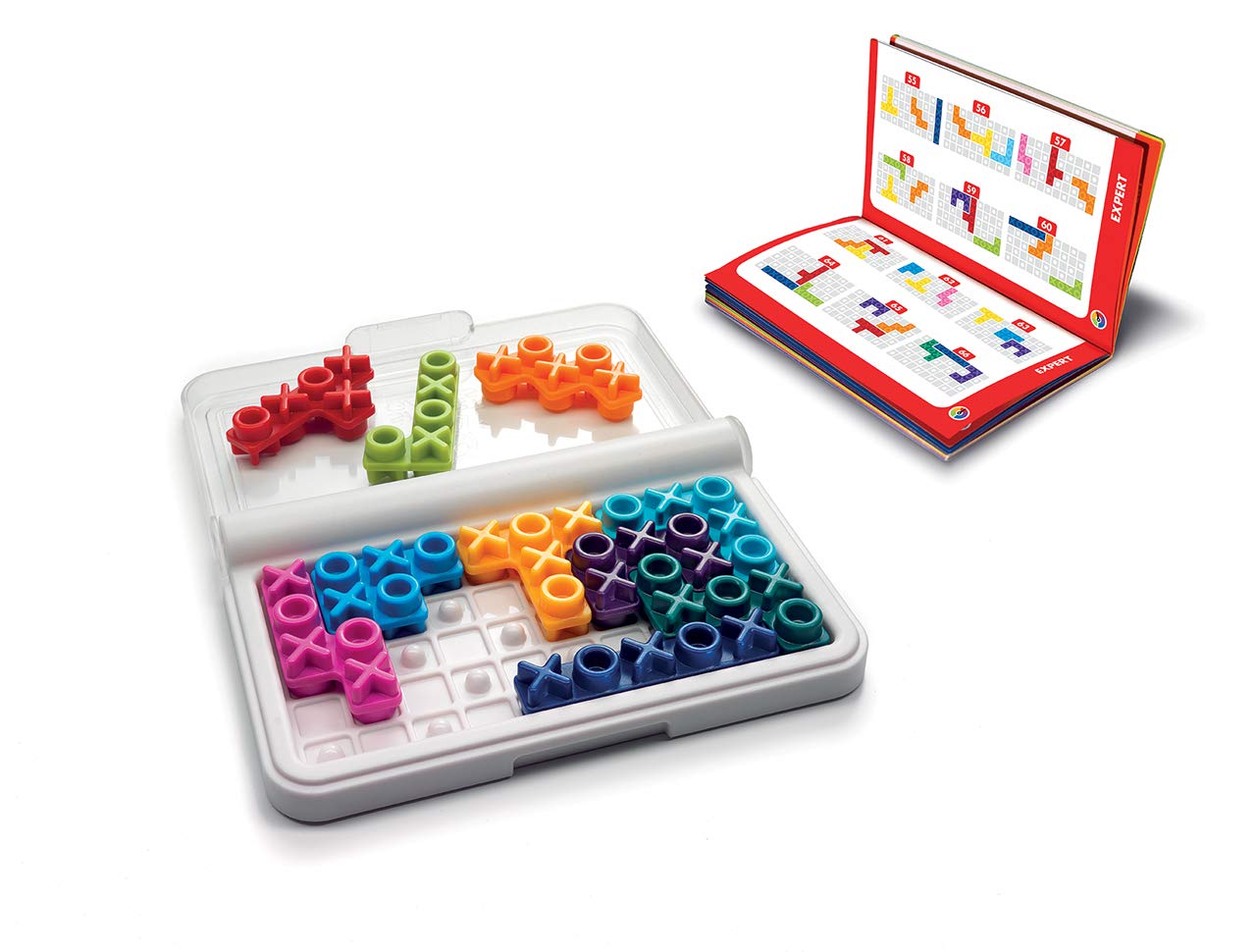 SmartGames IQ XOXO – 120-Challenge Travel Logic Puzzle for Solo Play