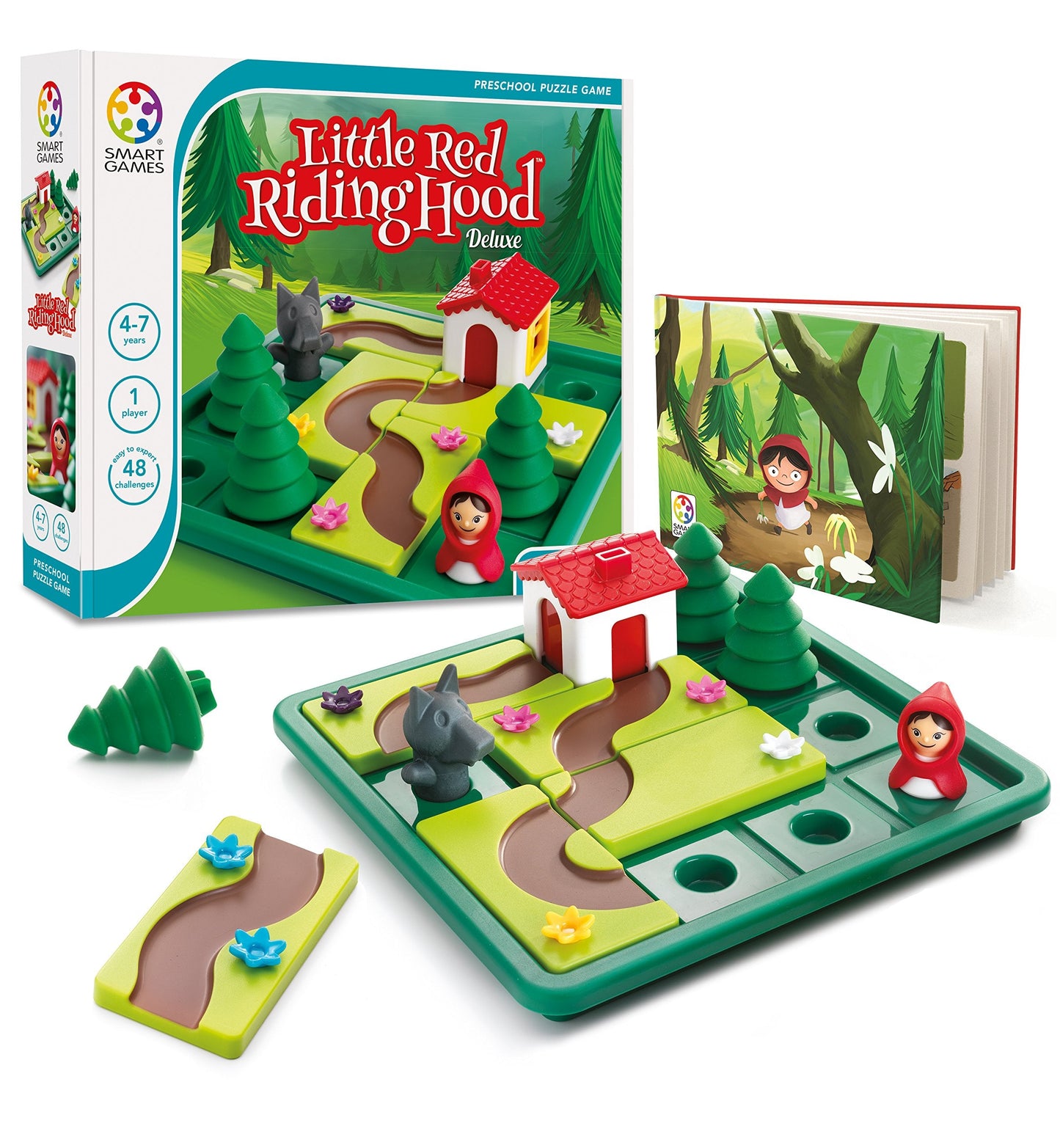 SmartGames Little Red Riding Hood – Preschool Logic Puzzle with 48 Challenges & Storybook (Ages 4+)