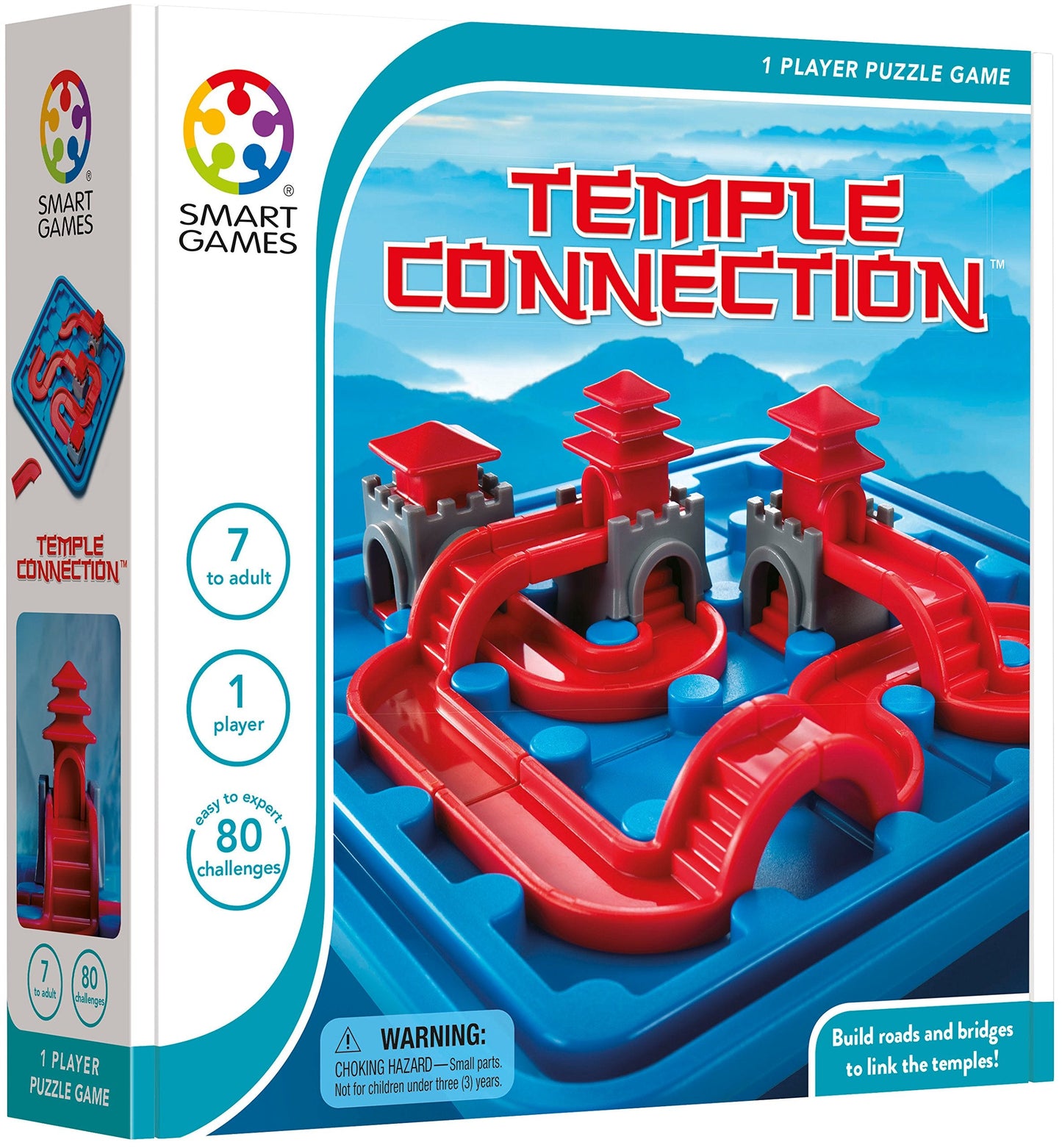 SmartGames Temple Connection – 3D Path-Building Logic Puzzle, 80 Challenges (Ages 7+)