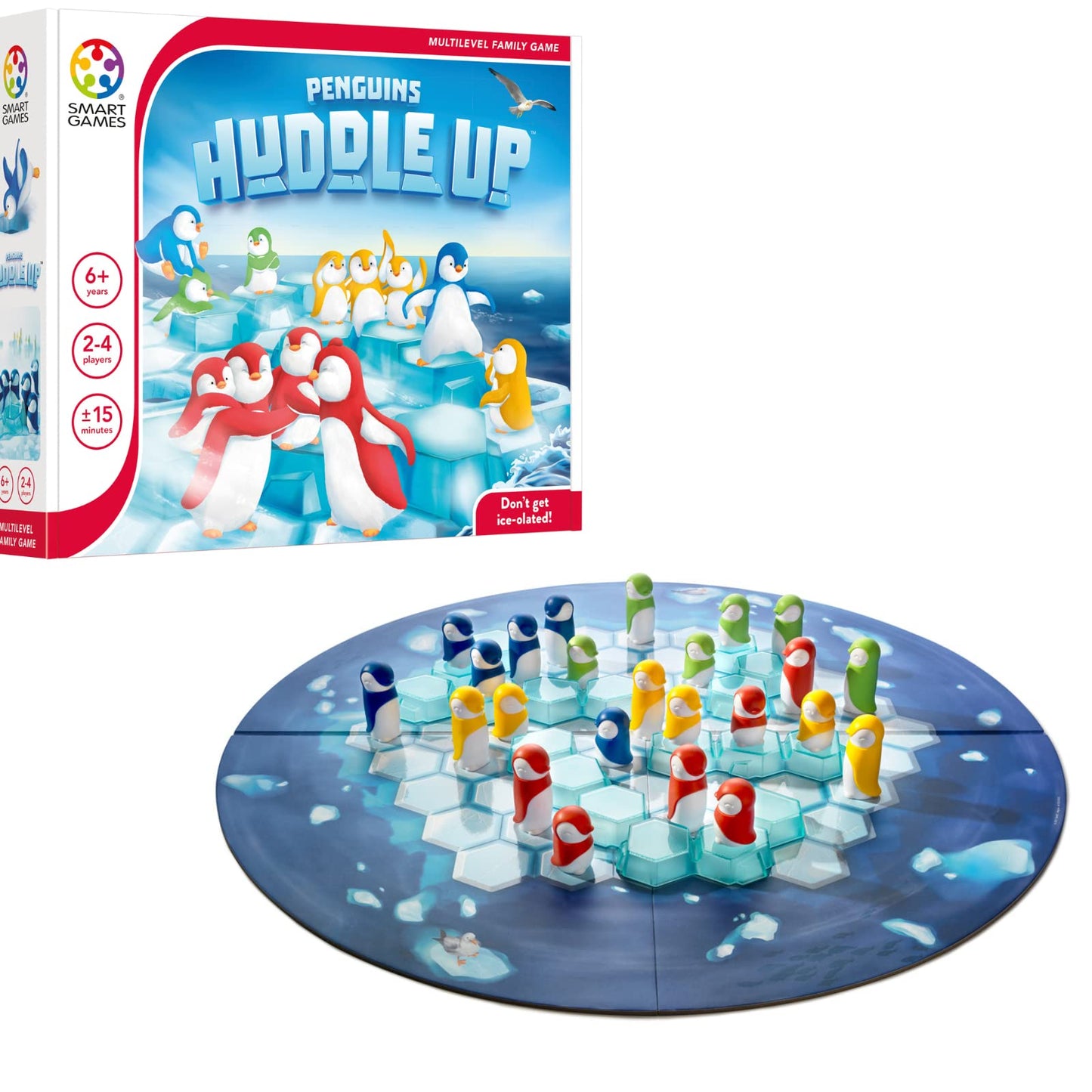 SmartGames Penguins Huddle Up – Family Strategy Game for 2-4 Players (Ages 6+)
