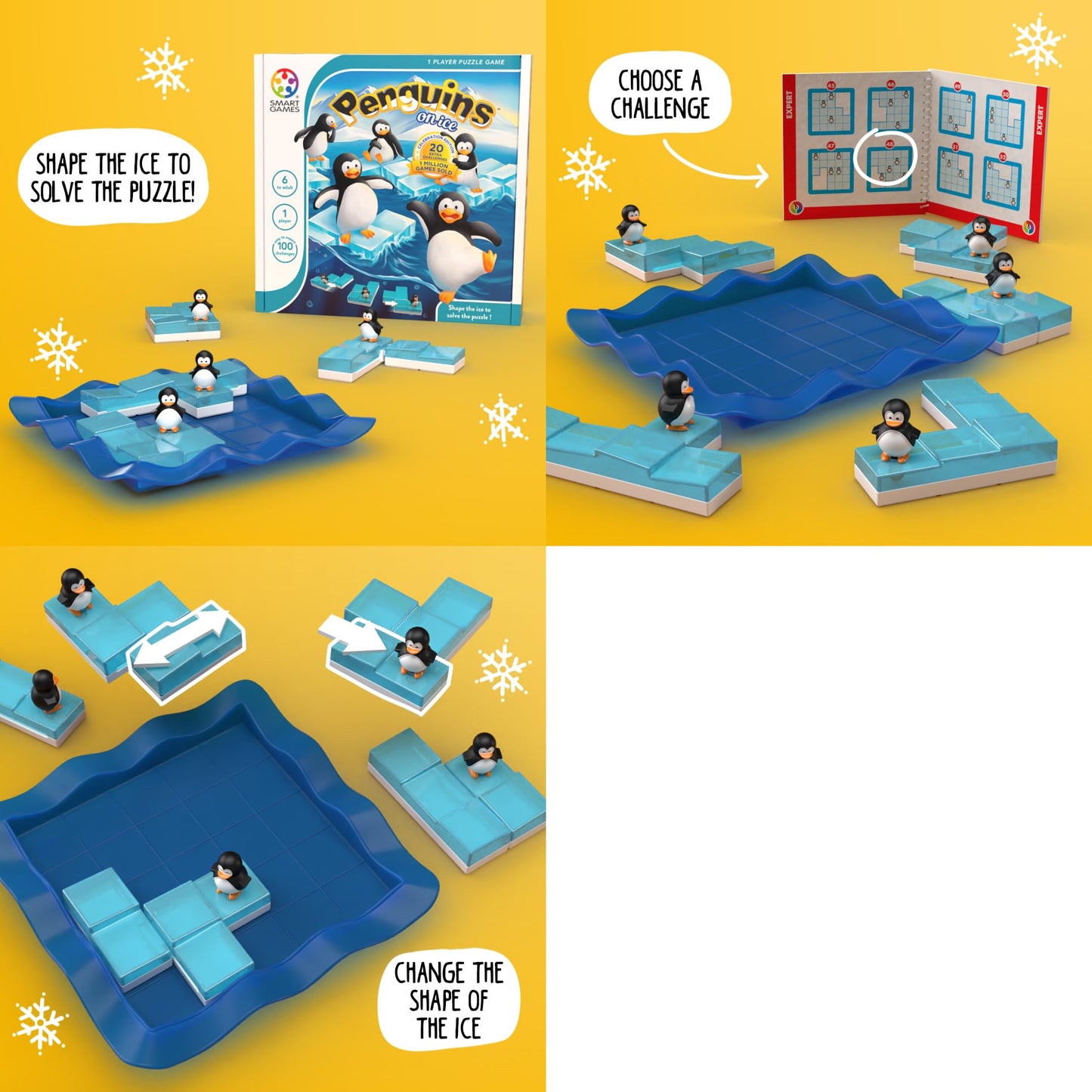 SmartGames Penguins on Ice – Sliding Pentomino Logic Puzzle for Ages 6+ (100 Challenges)