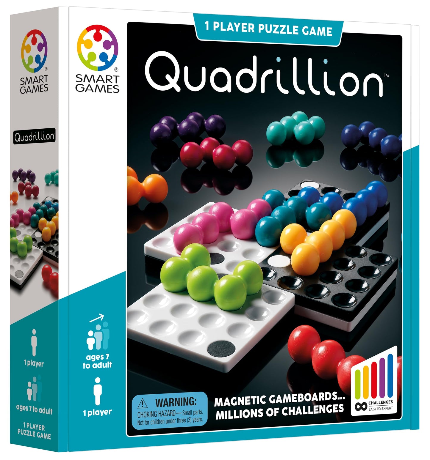 SmartGames Quadrillion – Endless Magnetic Puzzle Game for Ages 7+ | Unlimited Solutions