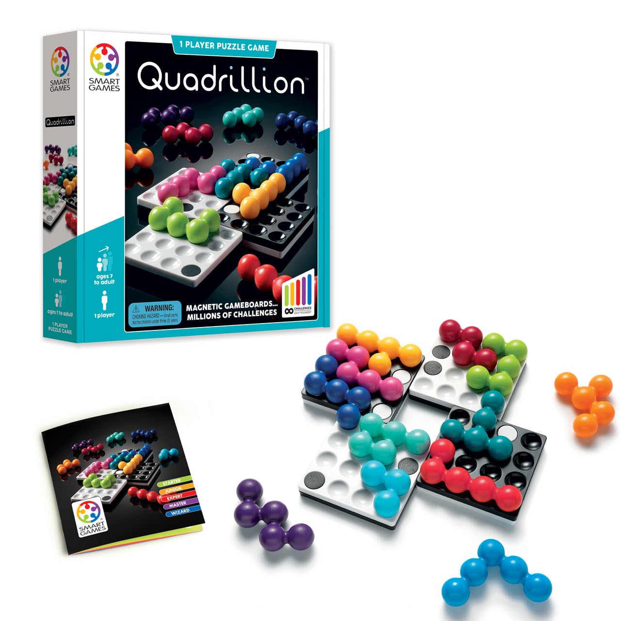 SmartGames Quadrillion – Endless Magnetic Puzzle Game for Ages 7+ | Unlimited Solutions