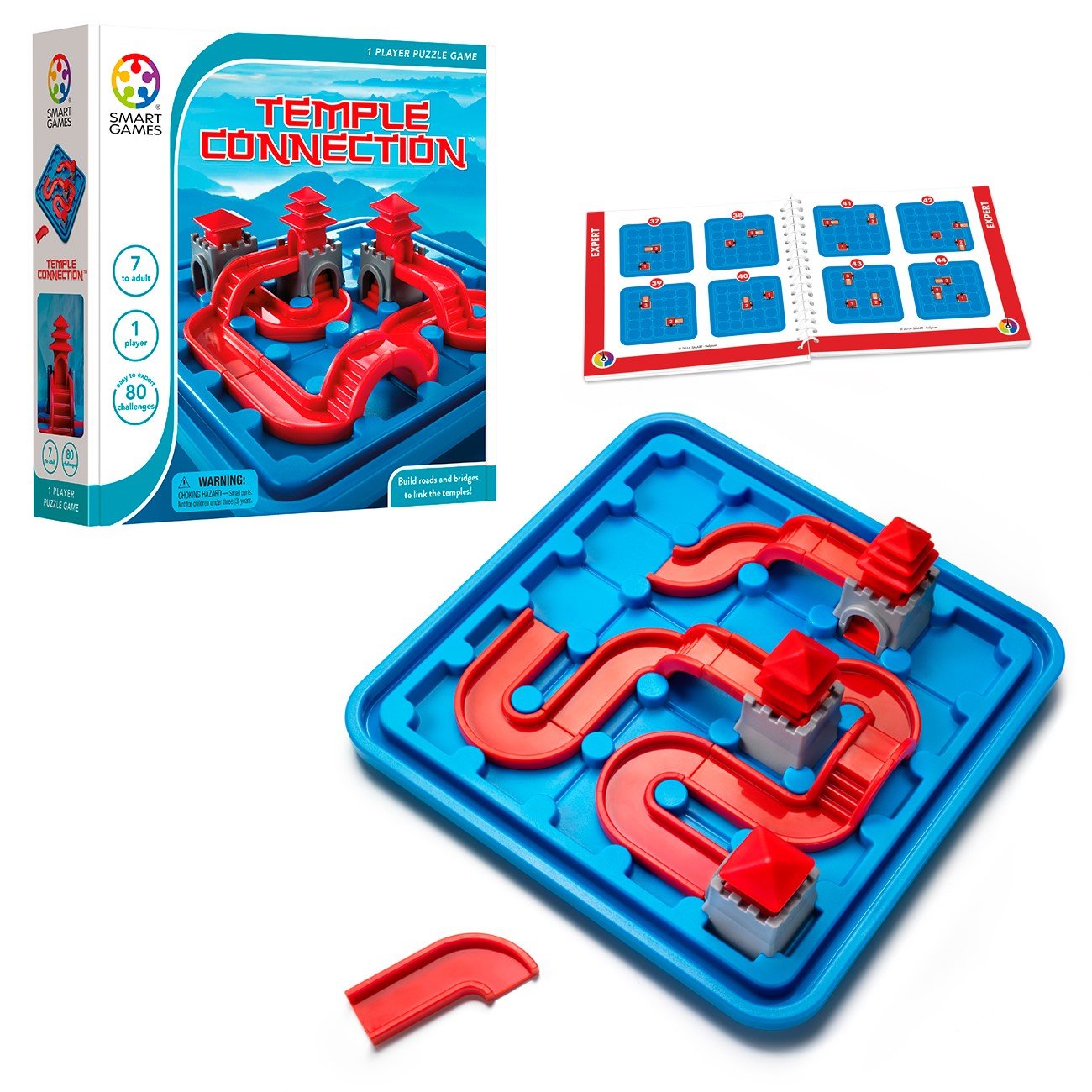 SmartGames Temple Connection – 3D Path-Building Logic Puzzle, 80 Challenges (Ages 7+)