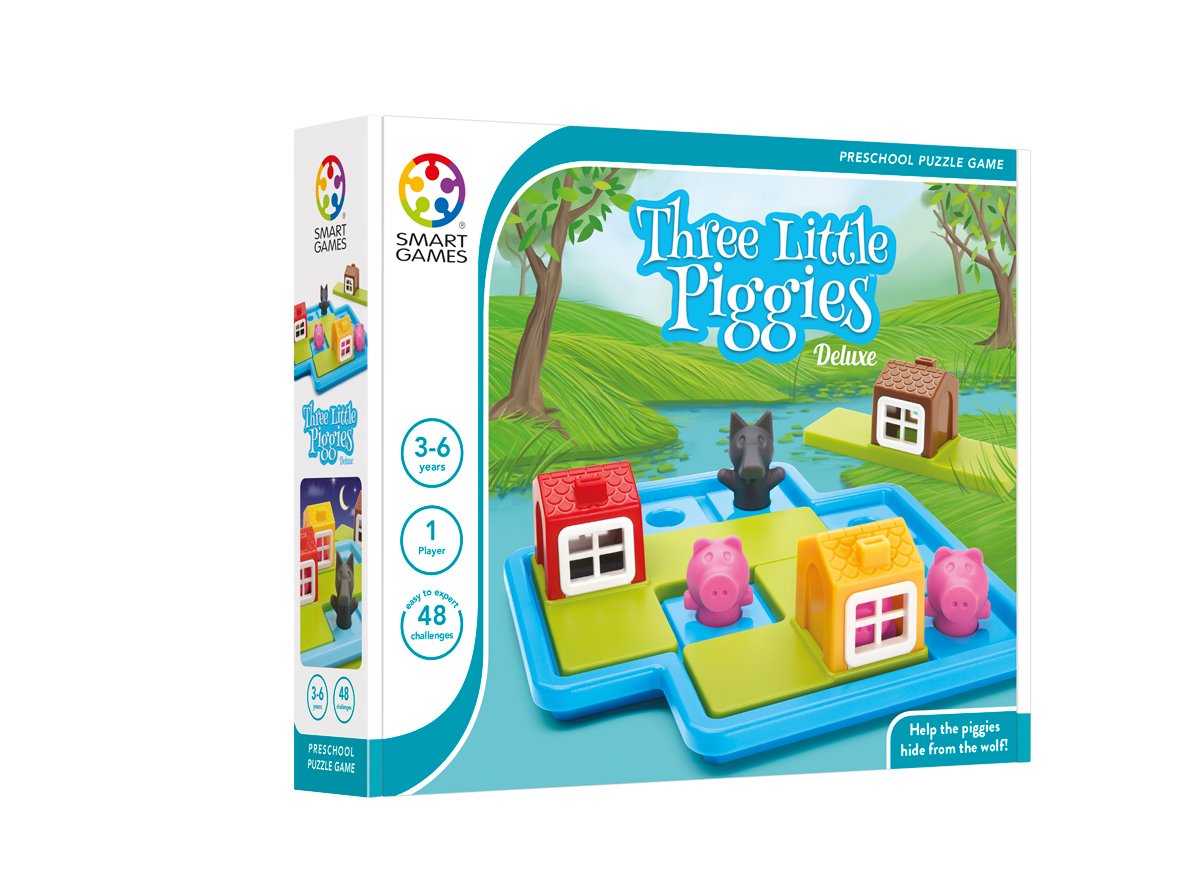 SmartGames Three Little Piggies – Preschool Logic Puzzle with 48 Challenges & Storybook (Ages 3+)