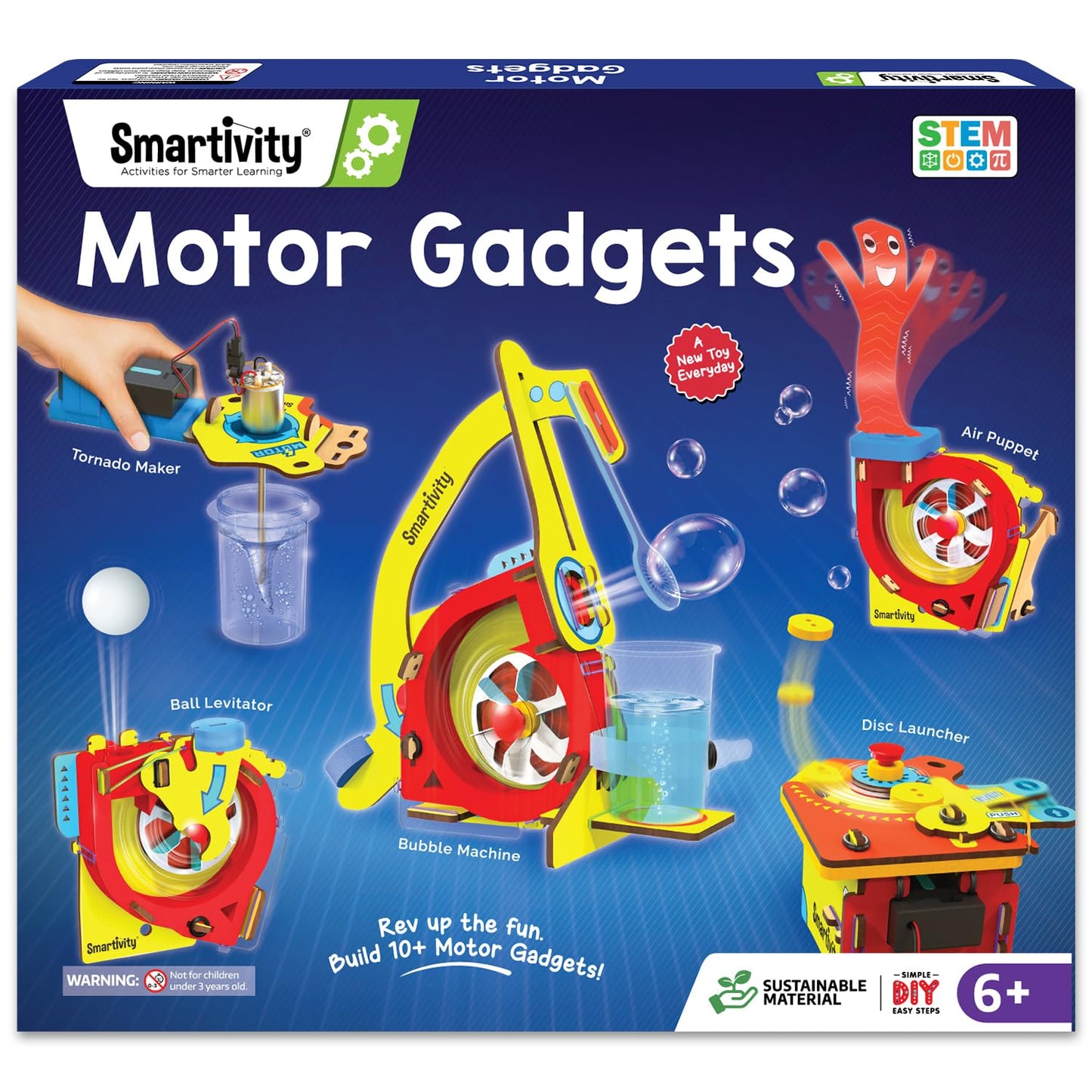 Smartivity 10-in-1 Motor Powered STEM Kit for Kids | 6-14 Years | 10+ Projects
