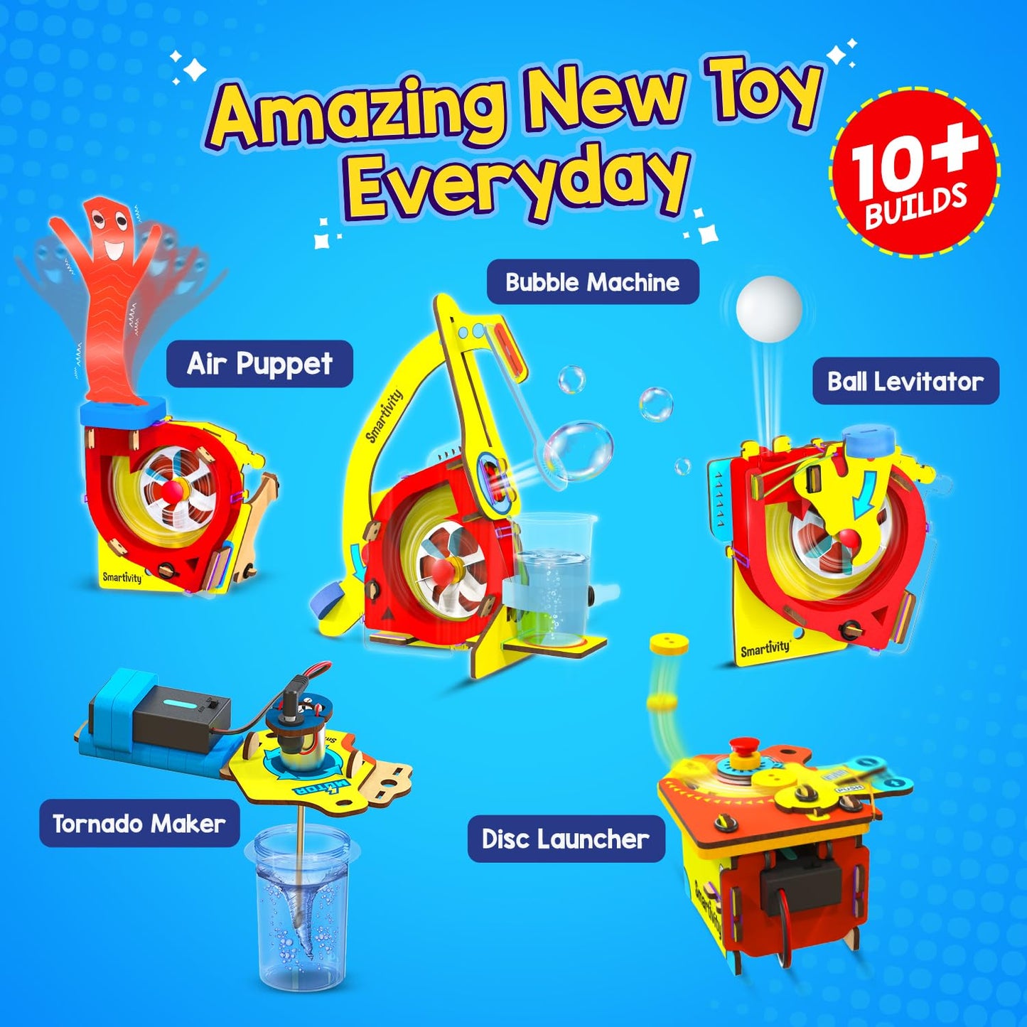Smartivity 10-in-1 Motor Powered STEM Kit for Kids | 6-14 Years | 10+ Projects