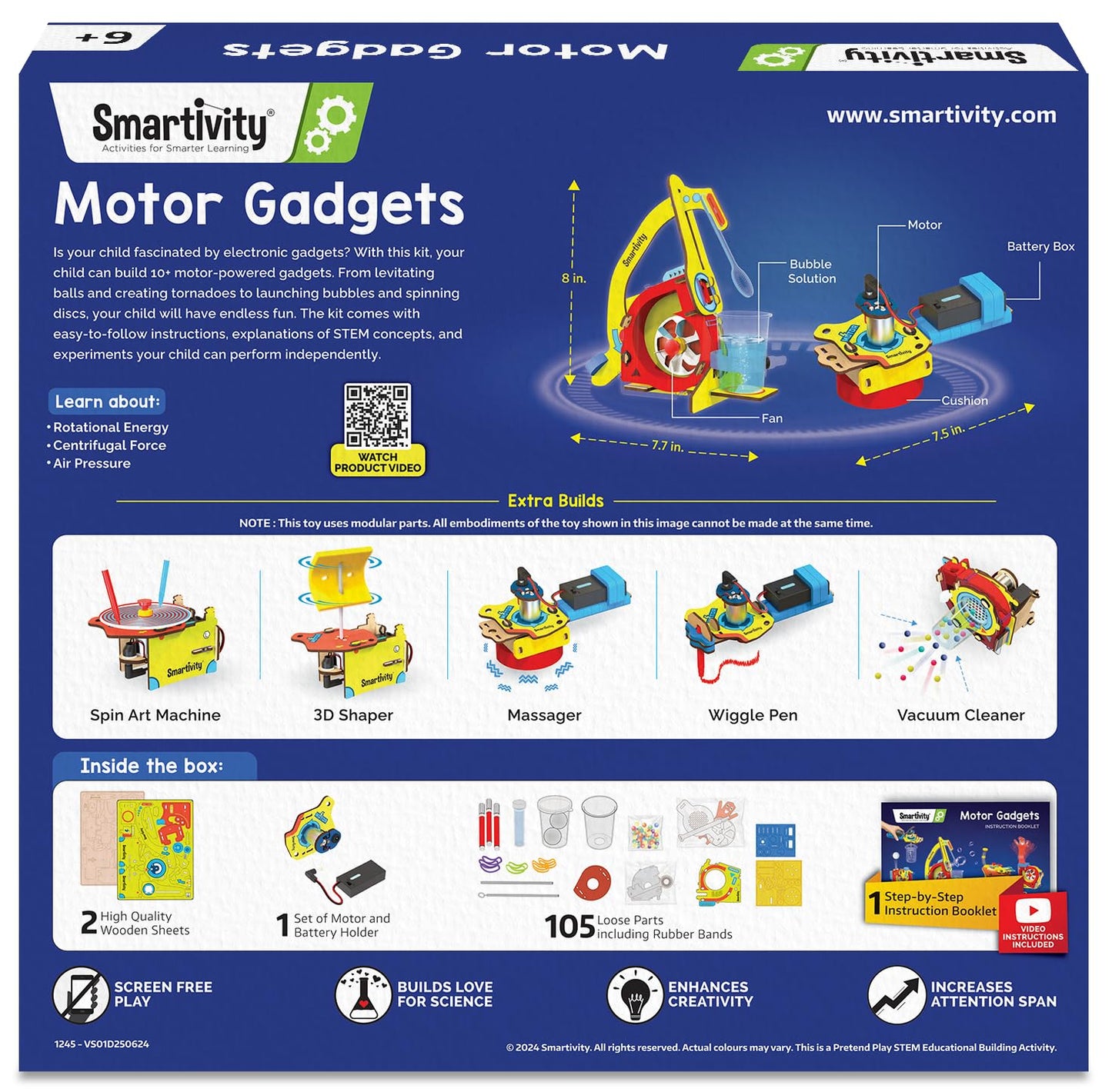 Smartivity 10-in-1 Motor Powered STEM Kit for Kids | 6-14 Years | 10+ Projects
