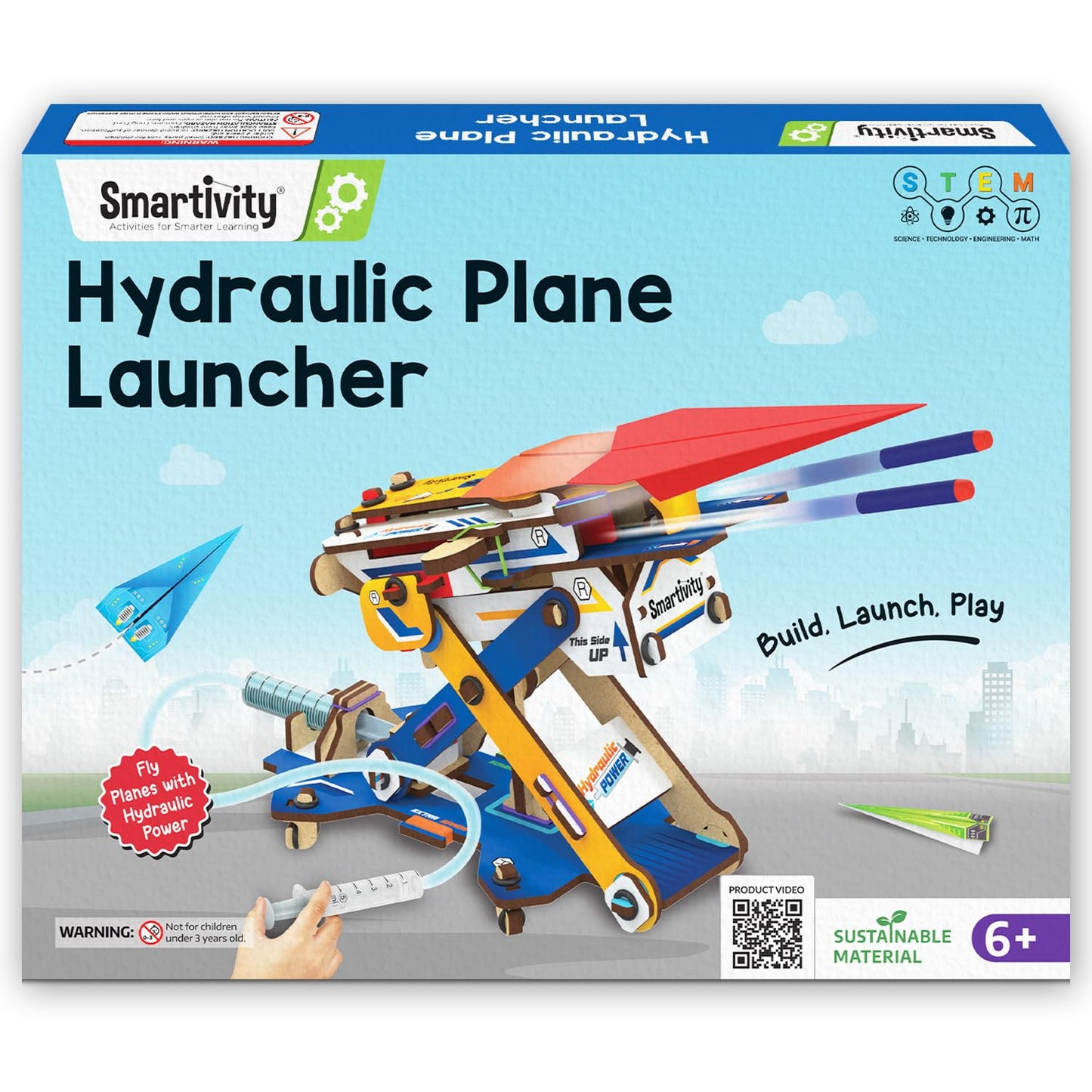 Smartivity DIY 2in1 Hydraulic Paper Airplanes & Darts Launcher — STEM Toy for Kids Ages 6–14