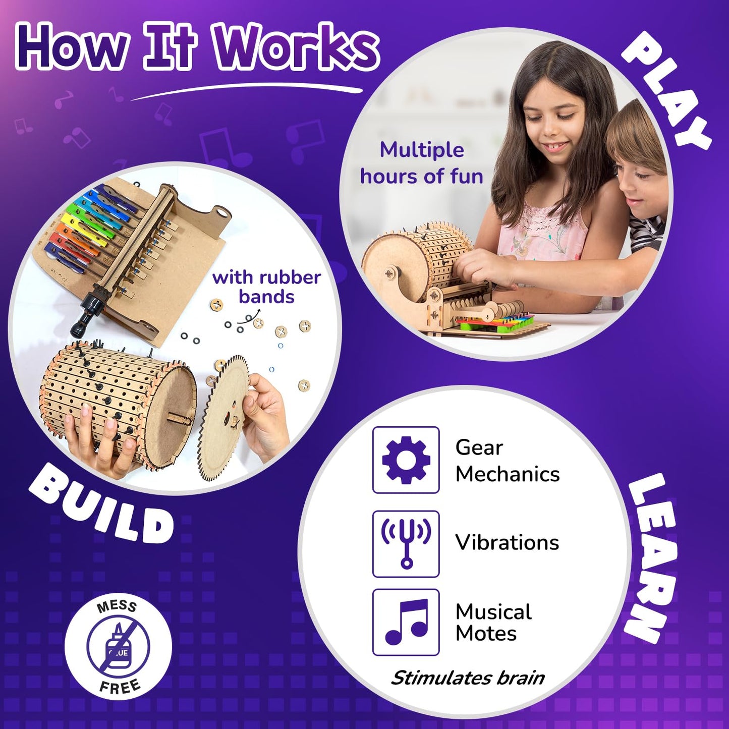 Smartivity Mechanical Xylophone Music Machine – DIY STEM Toy for Kids 8-14 | Wooden Engineering Gift