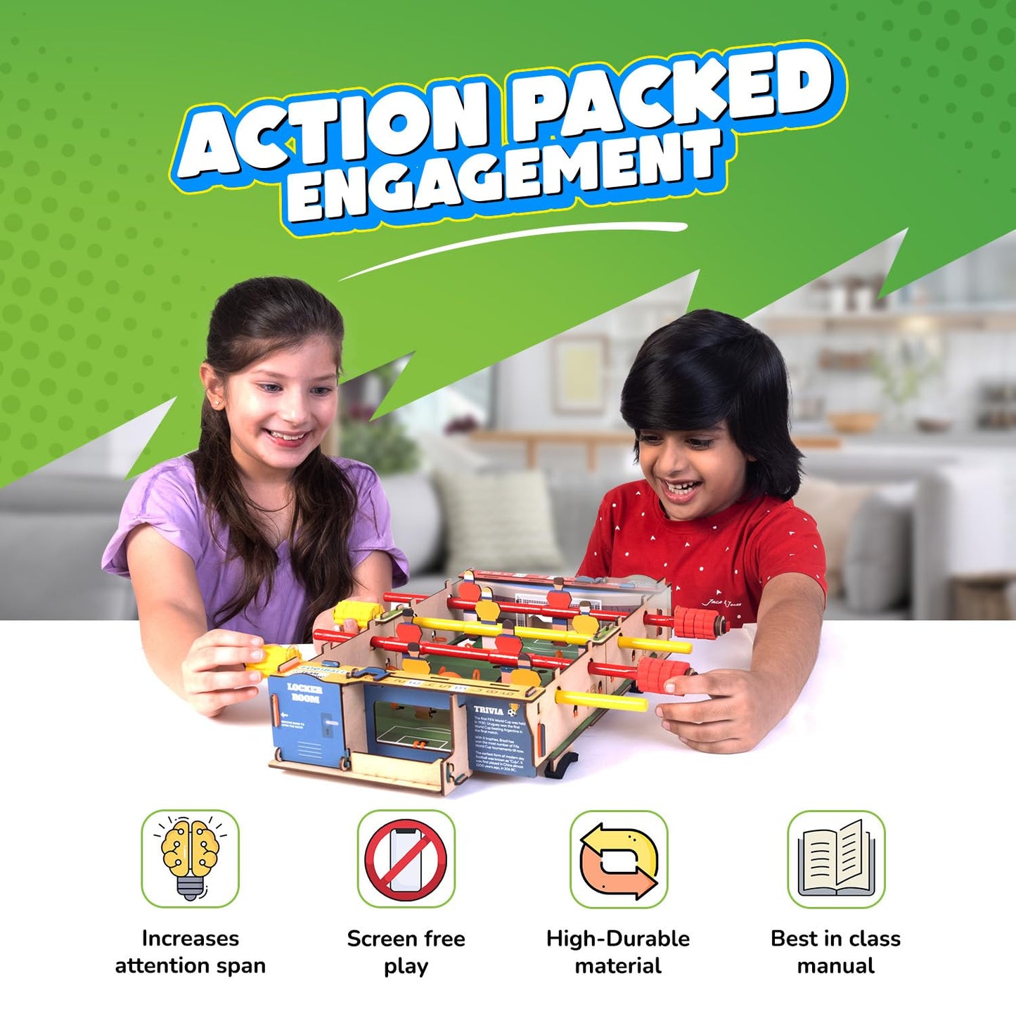Smartivity Foosball Table – DIY STEM Indoor Soccer Game for Kids 6-14 | Educational Toy Gift
