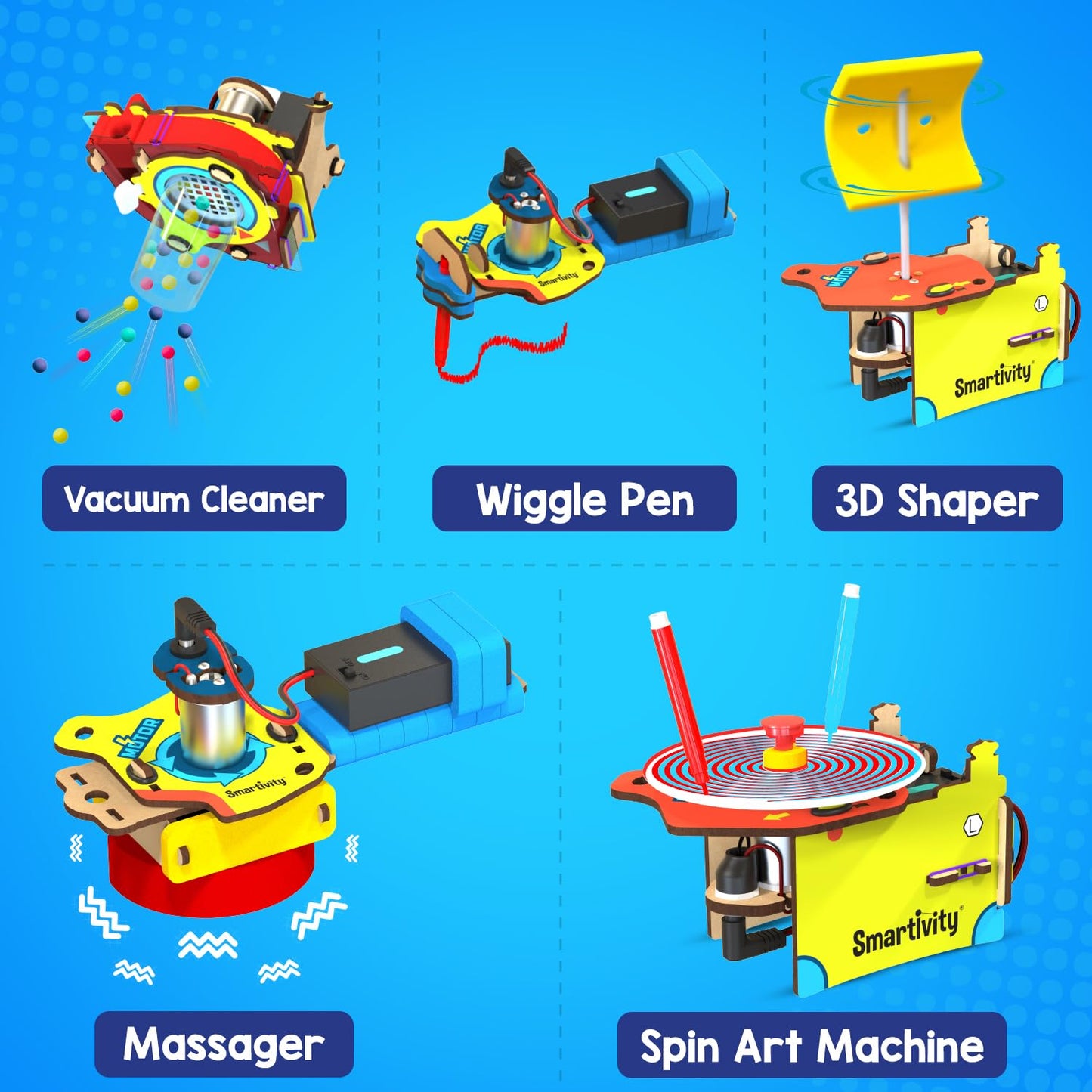 Smartivity 10-in-1 Motor Powered STEM Kit for Kids | 6-14 Years | 10+ Projects