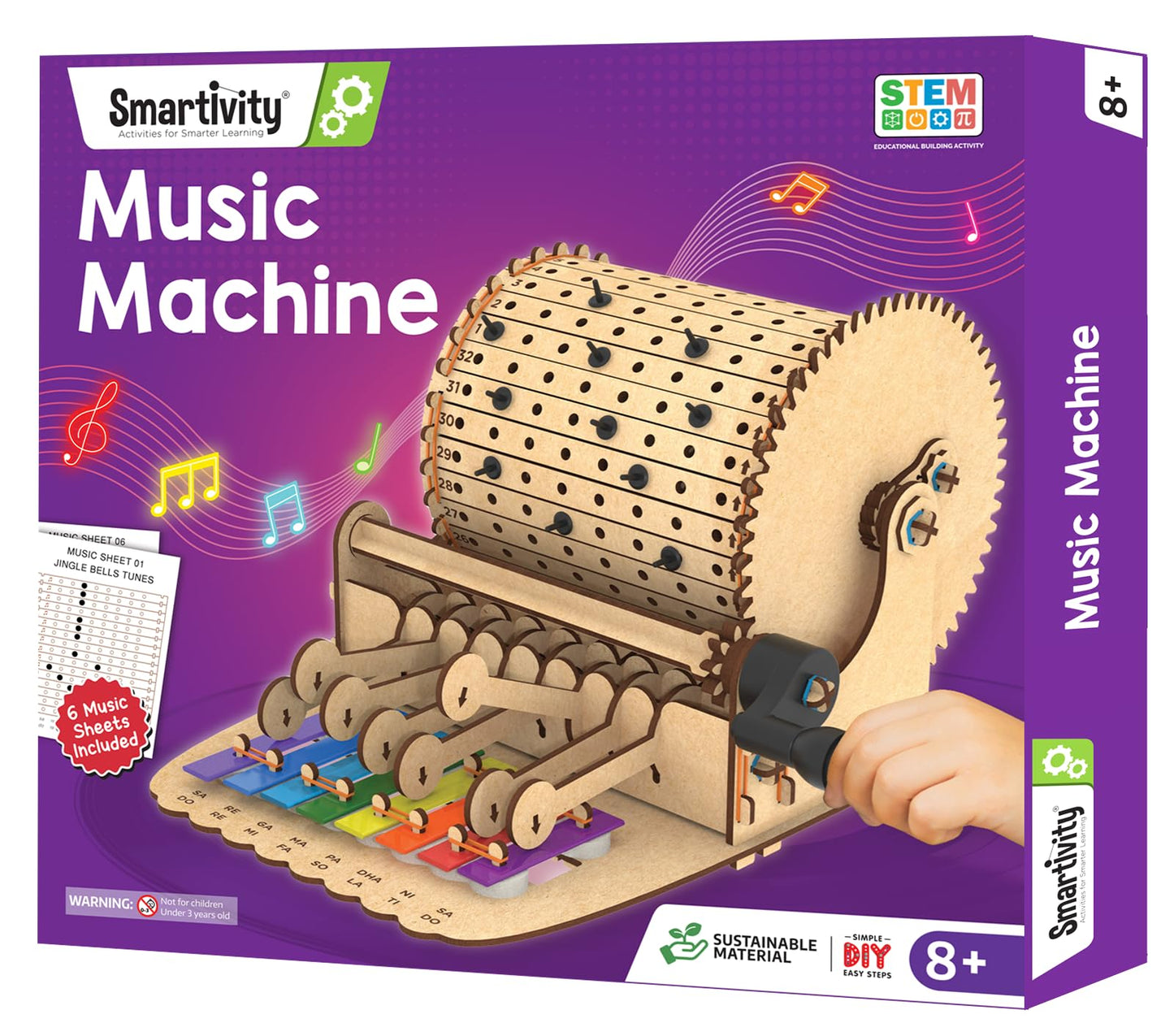 Smartivity Mechanical Xylophone Music Machine – DIY STEM Toy for Kids 8-14 | Wooden Engineering Gift
