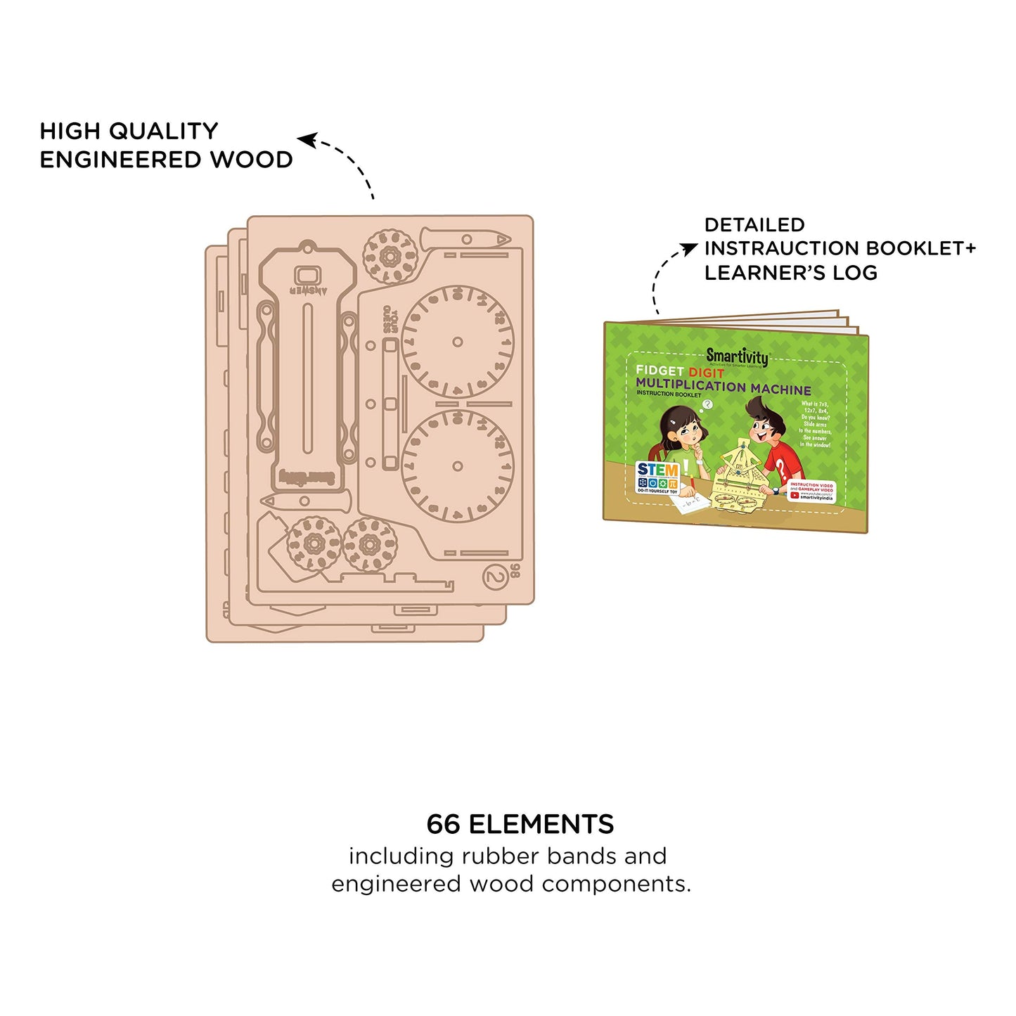 Smartivity Multiplication Machine — 3D Wooden STEM Toy for Kids 6+