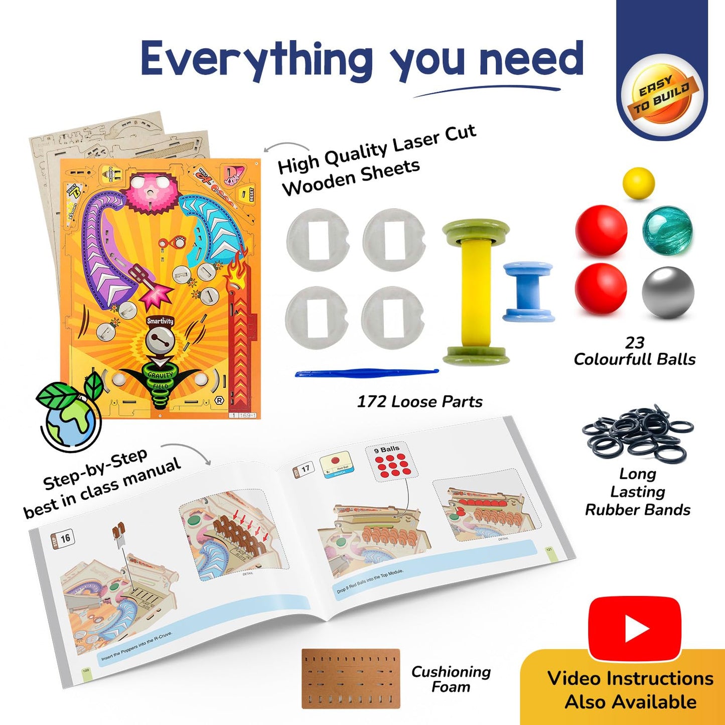 Smartivity DIY Pinball Machine for Kids 8-14 | Award-Winning STEM Arcade Gift