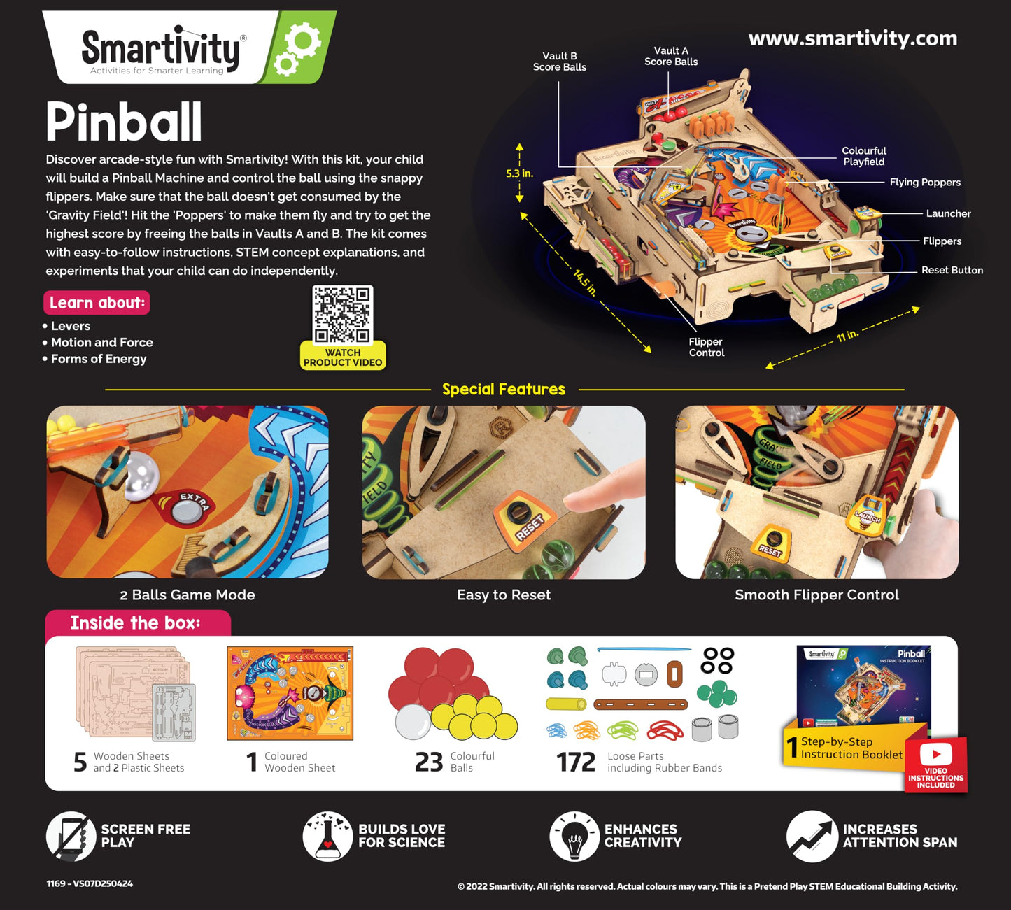 Smartivity DIY Pinball Machine for Kids 8-14 | Award-Winning STEM Arcade Gift
