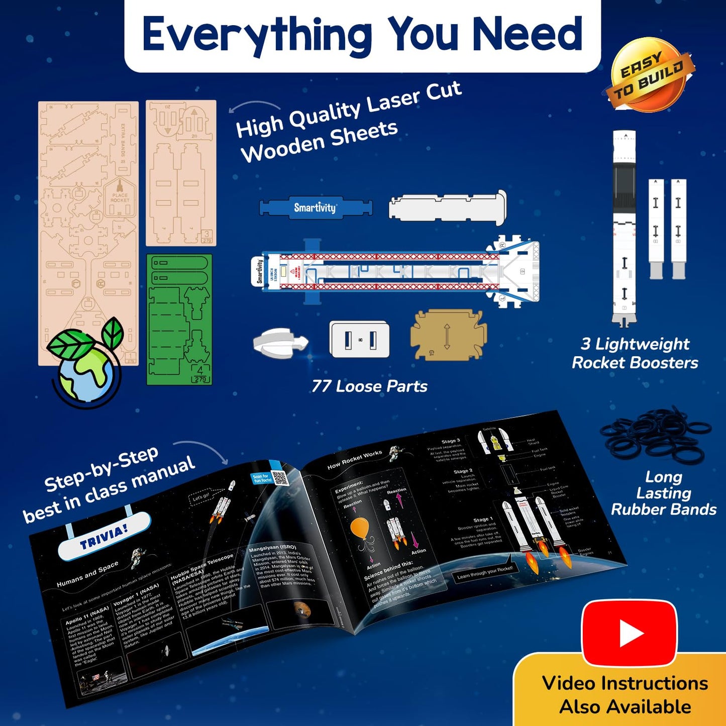 Smartivity Rocket Launcher STEM Kit for Ages 6-12 | Build Your Own Rocket