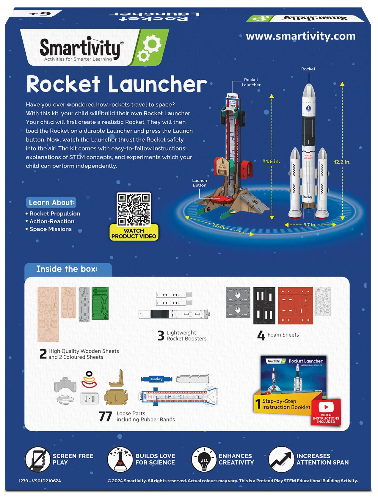 Smartivity Rocket Launcher STEM Kit for Ages 6-12 | Build Your Own Rocket