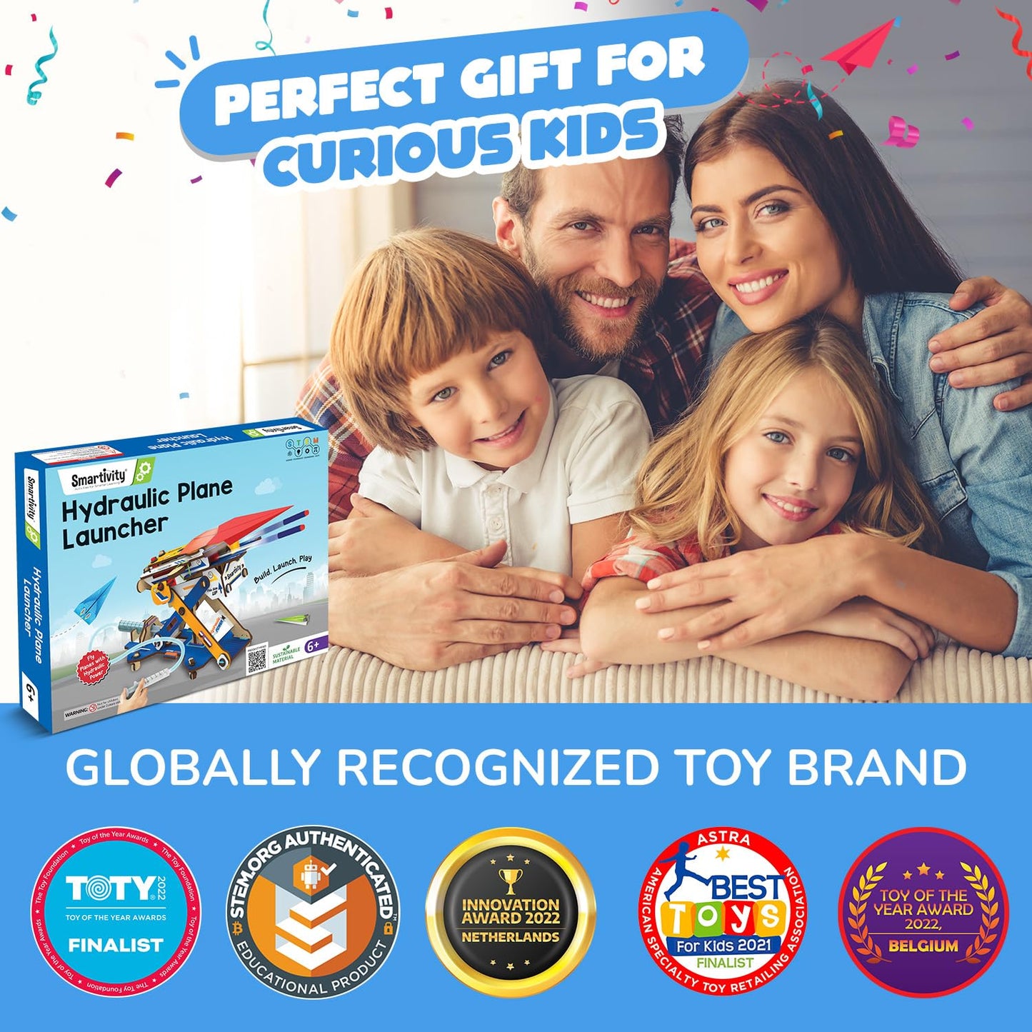 Smartivity DIY 2in1 Hydraulic Paper Airplanes & Darts Launcher — STEM Toy for Kids Ages 6–14