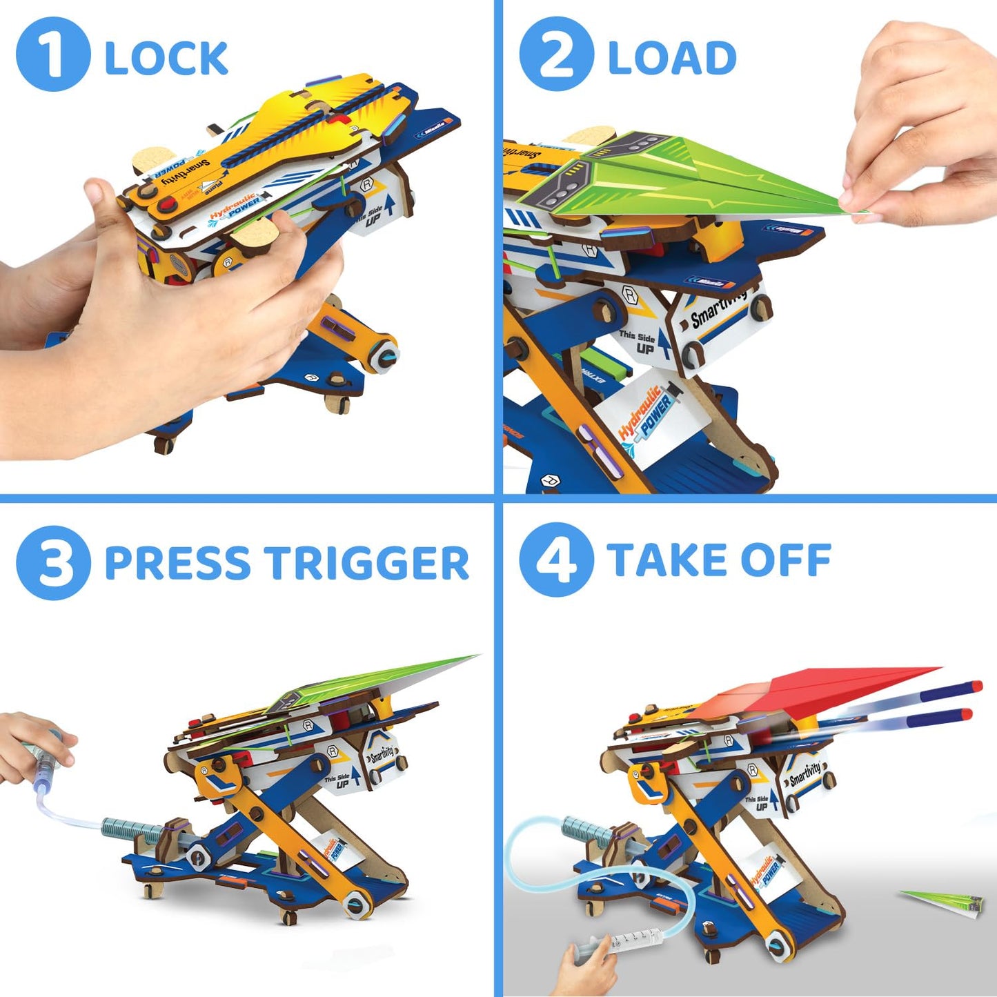 Smartivity DIY 2in1 Hydraulic Paper Airplanes & Darts Launcher — STEM Toy for Kids Ages 6–14