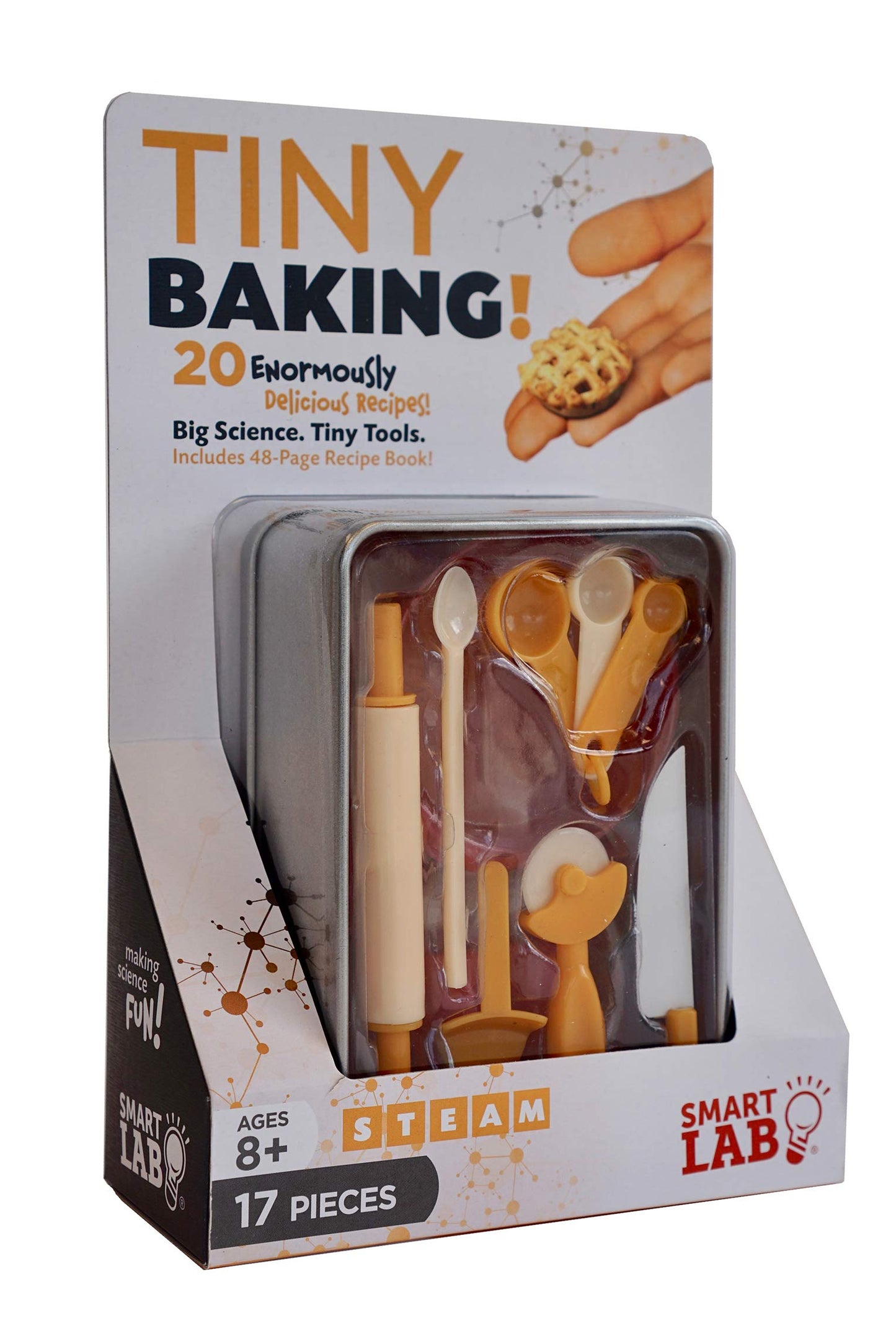 SmartLab Tiny Baking Kit: 17-Piece Mini Tools, 20 Delicious Tiny Recipes, Big Science for Kids