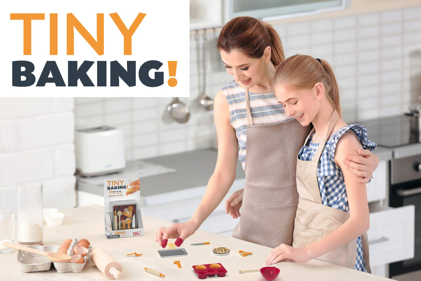 SmartLab Tiny Baking Kit: 17-Piece Mini Tools, 20 Delicious Tiny Recipes, Big Science for Kids