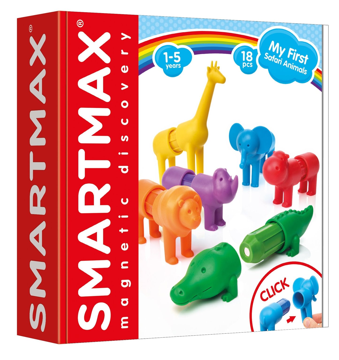 SmartMax My First Safari Animals – STEM Magnetic Discovery Building Set for Ages 1-5