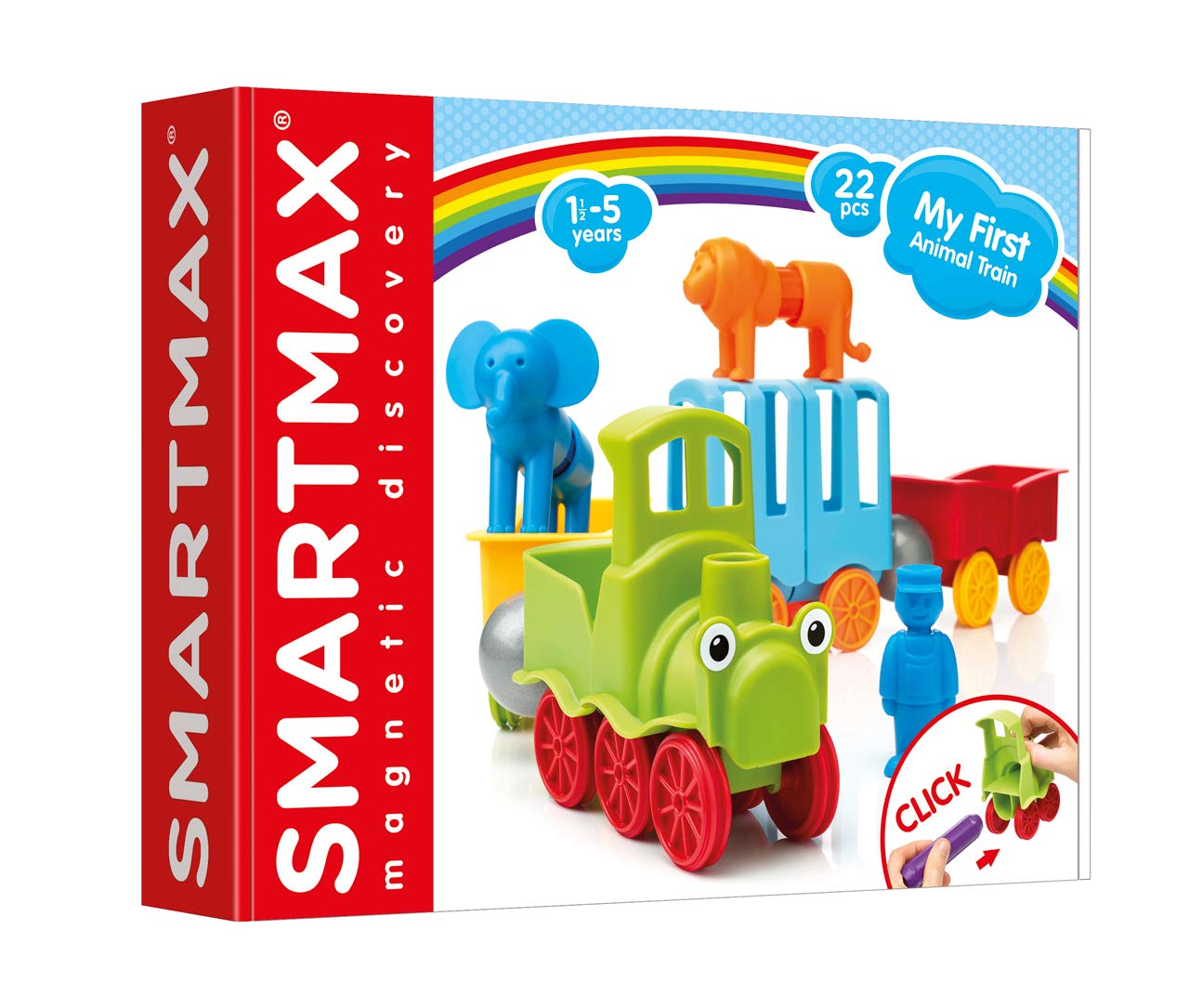 SmartMax My First Animal Train – STEM Magnetic Discovery Play Set for Ages 1-5